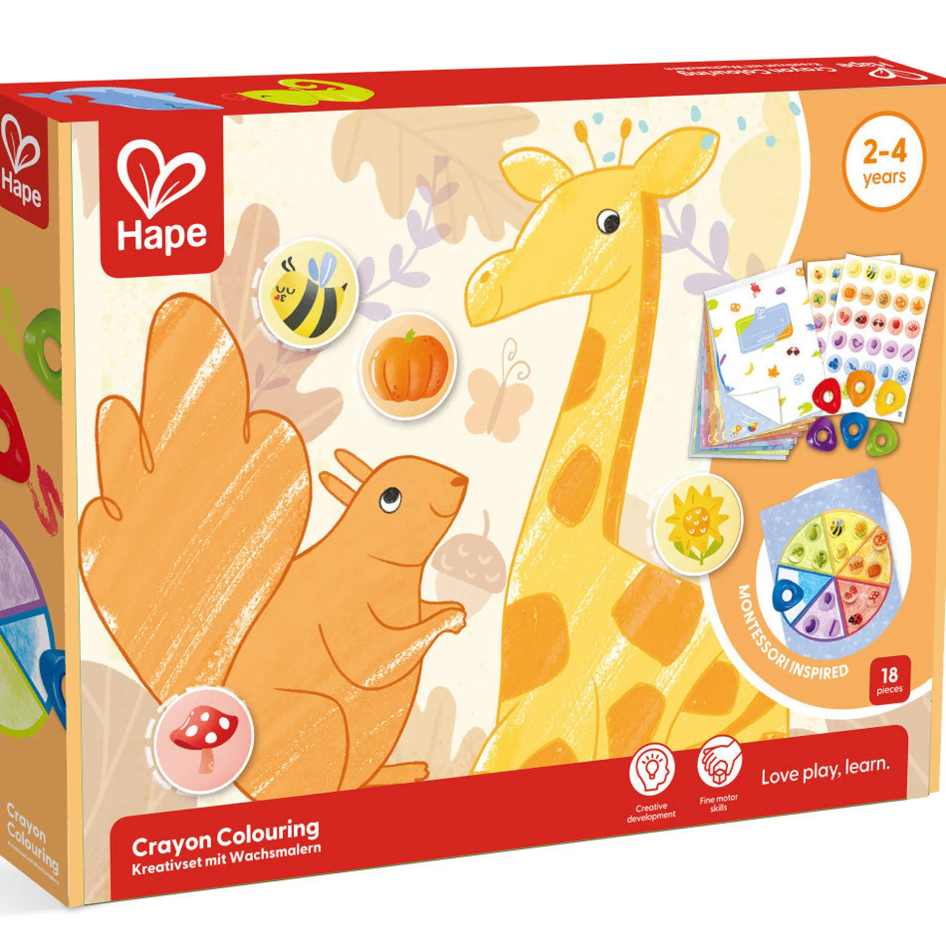 Hape Animal & Nature 18pc Crayon Coloring Art Set