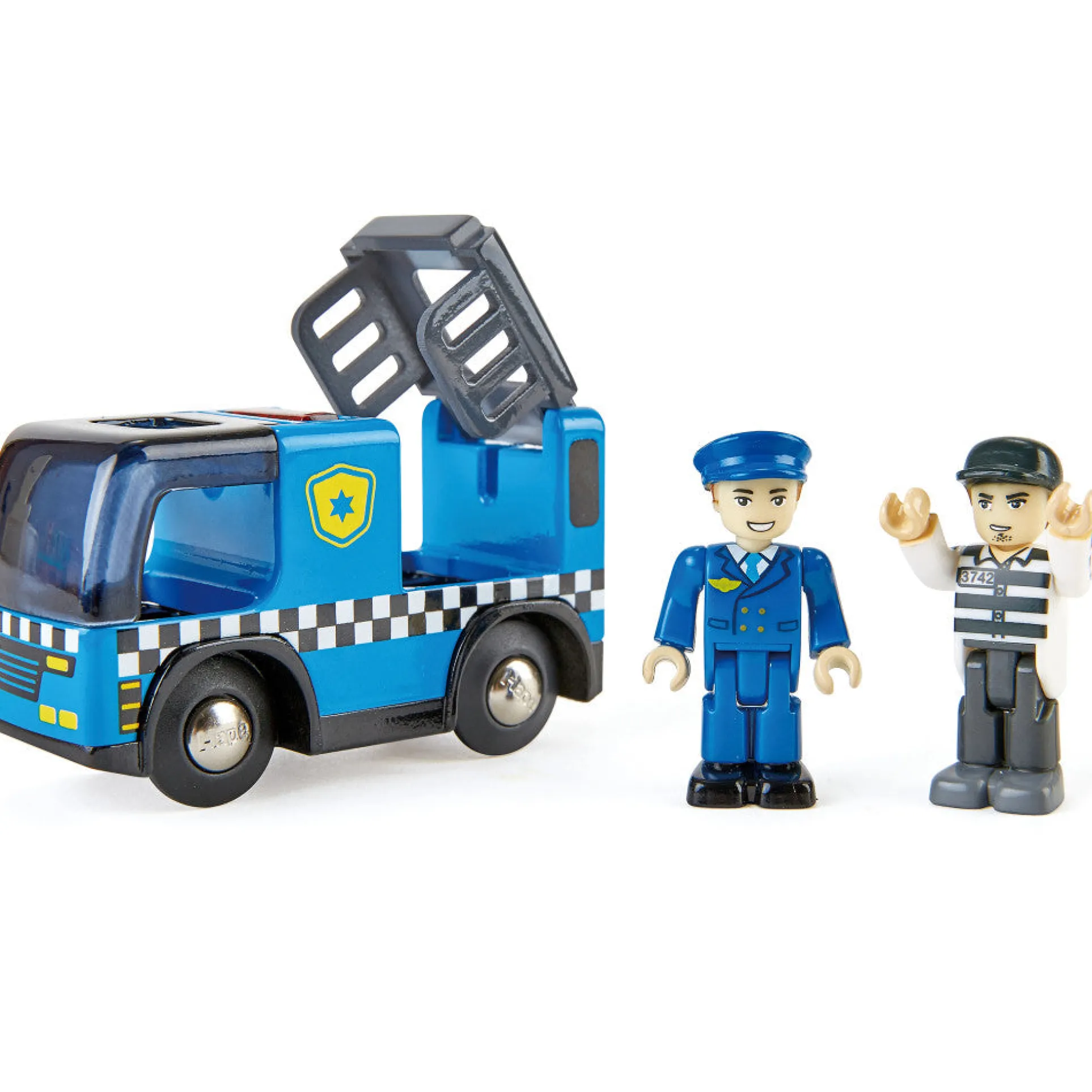 Hape Blue Police Car with Siren, Lights & Sounds Playset