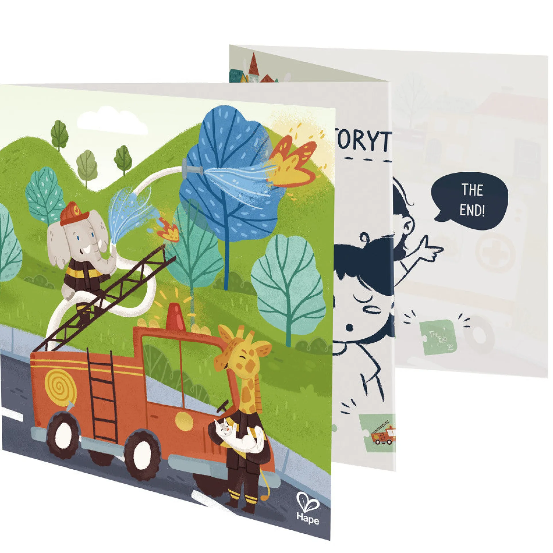 Hape Colorful Rescue Vehicles 4-in-1 Puzzle Set