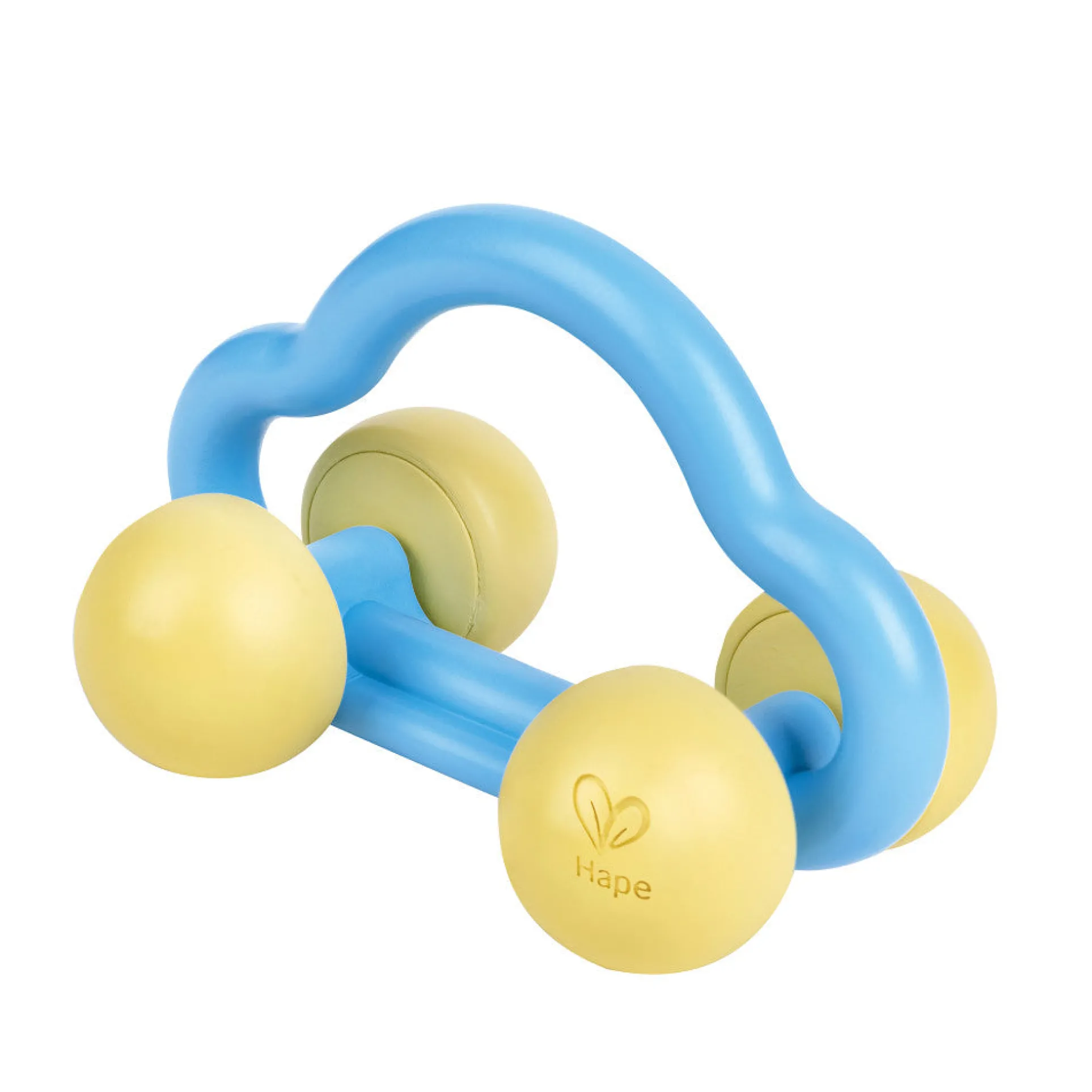 Hape Eco-Friendly Rattle & Roll Toy Car – Blue & Yellow