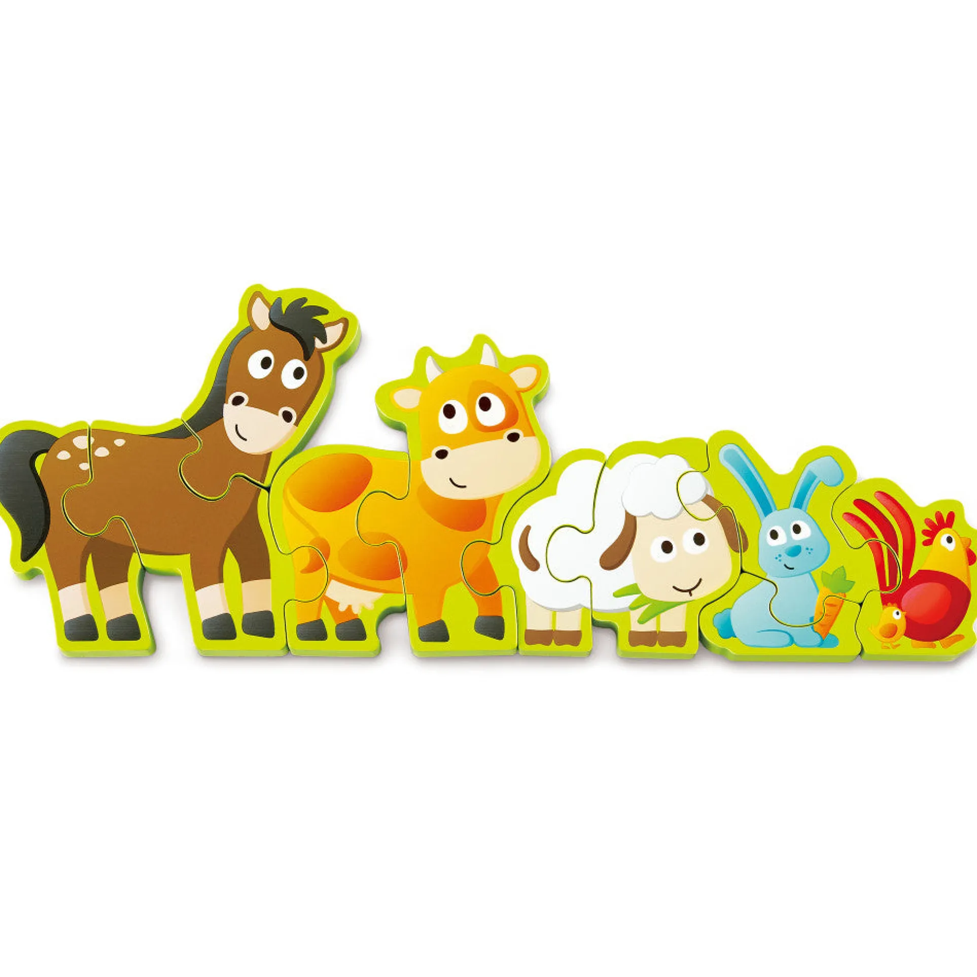 Hape Farm & Numbers Dual-Themed Wooden Puzzle - 10pc