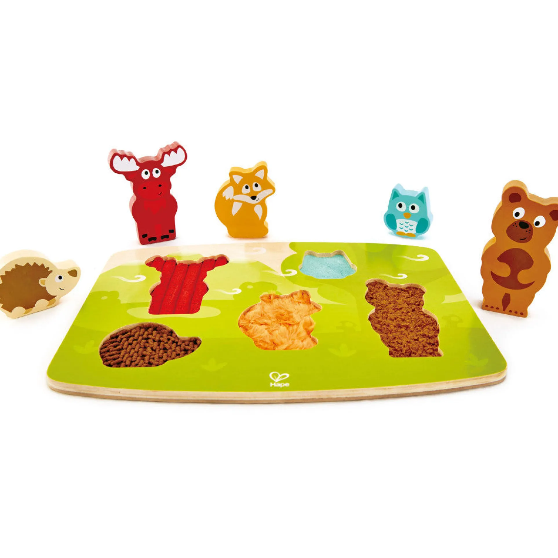 Hape Forest Friends 6pc Wooden Sensory Puzzle Toy