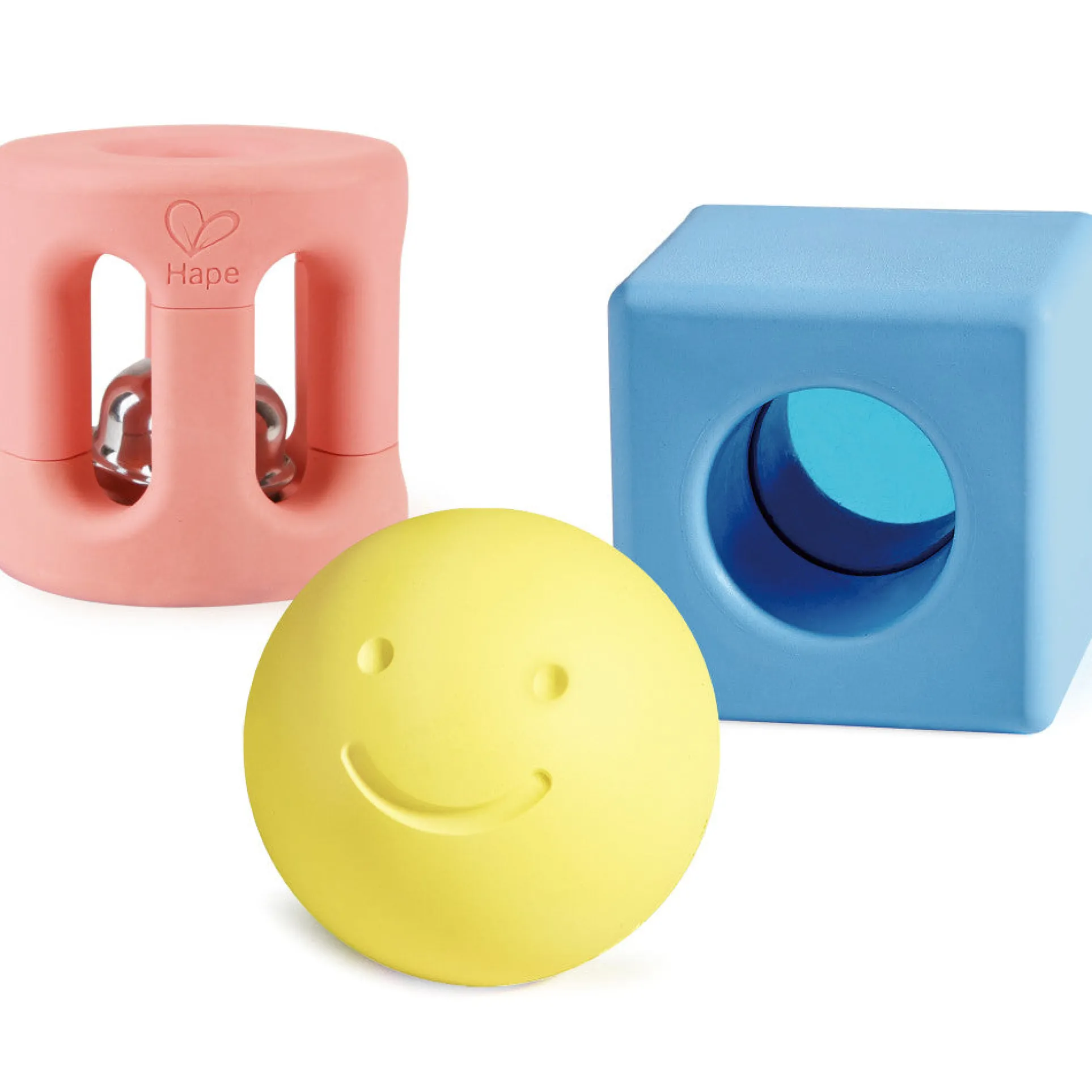 Hape Geometric Rattle Trio - 3pc Teething & Shake Toy
