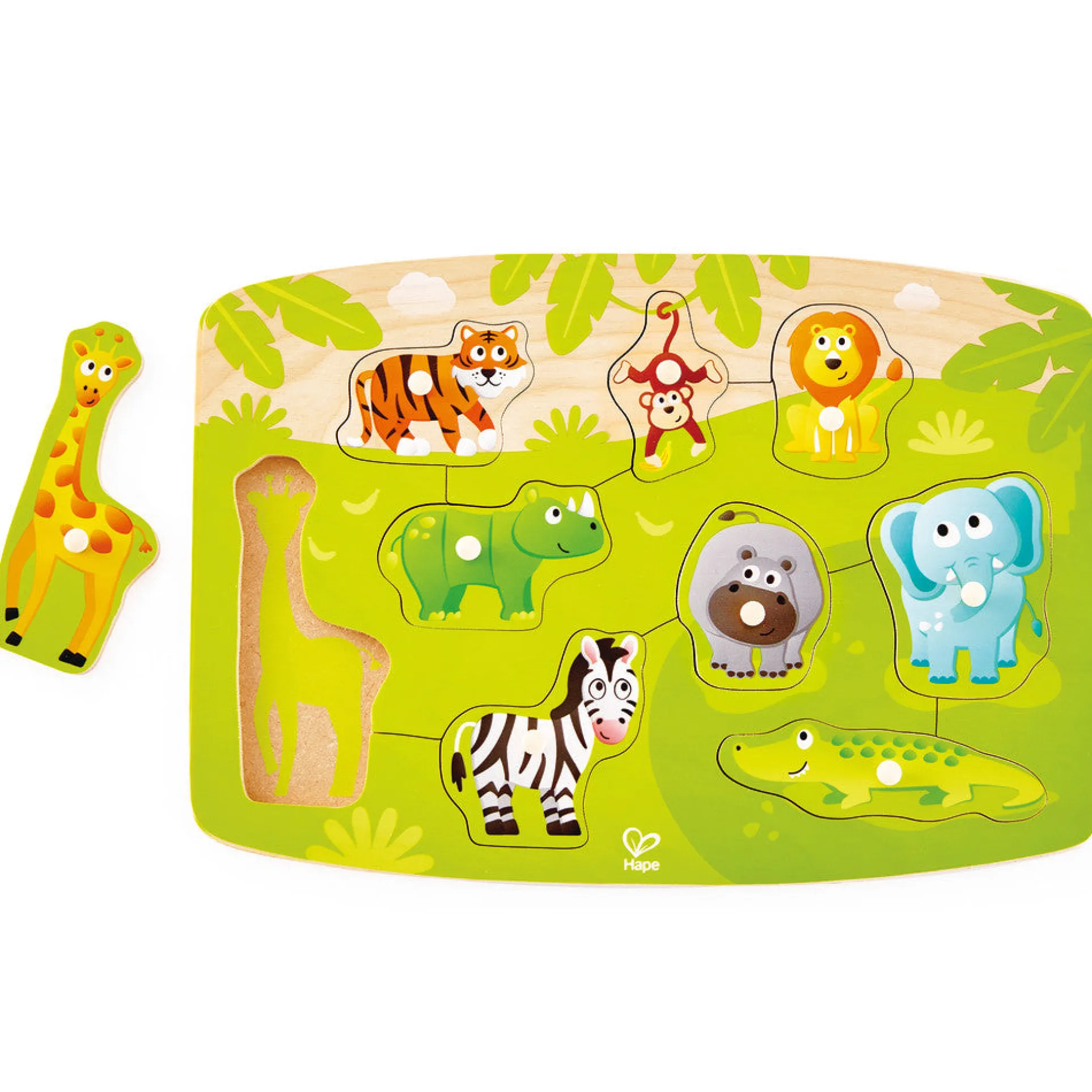 Hape Jungle Adventure 10pc Wooden Peg Puzzle
