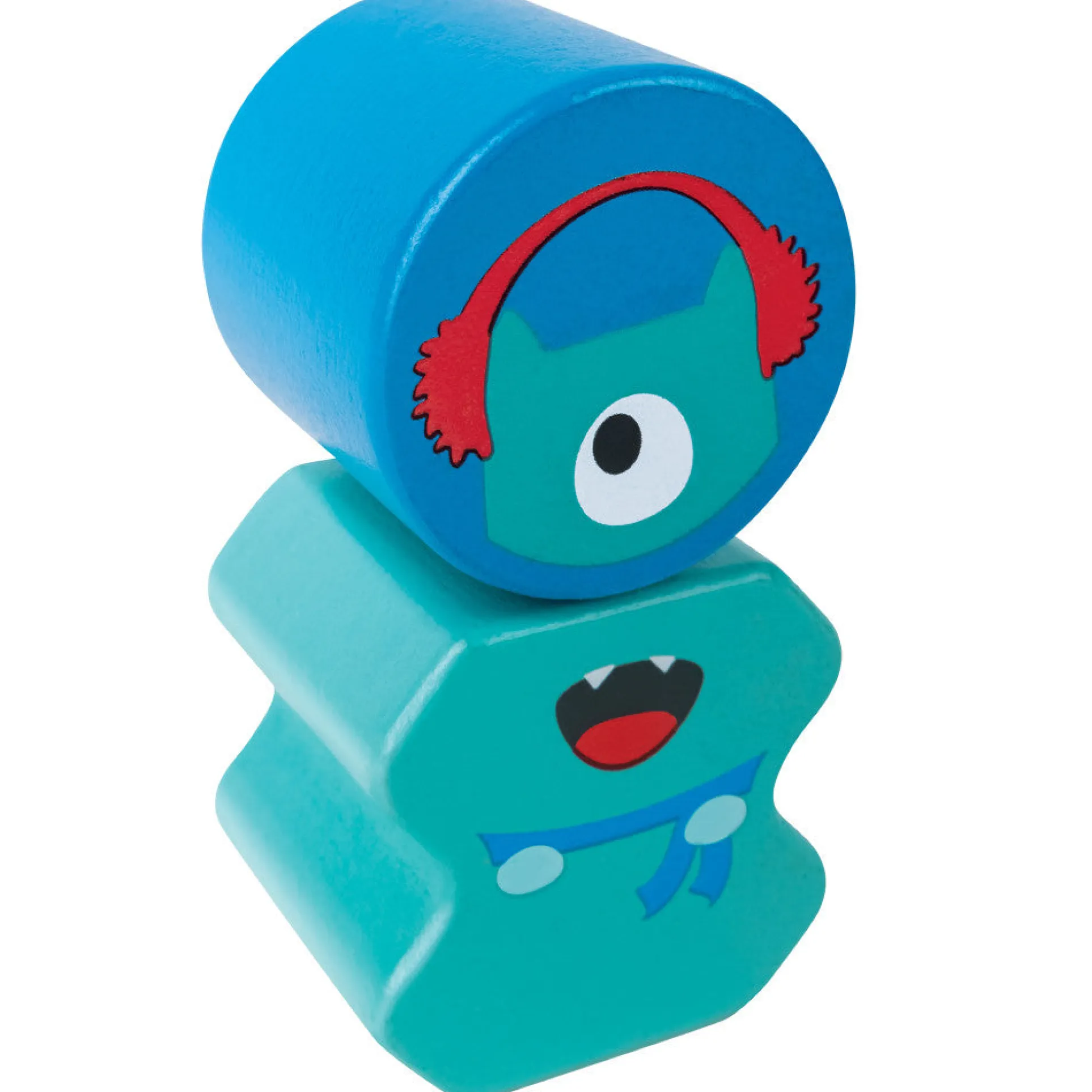 Hape Monster Buddies Wooden Building Blocks Set - 3 Colorful Characters