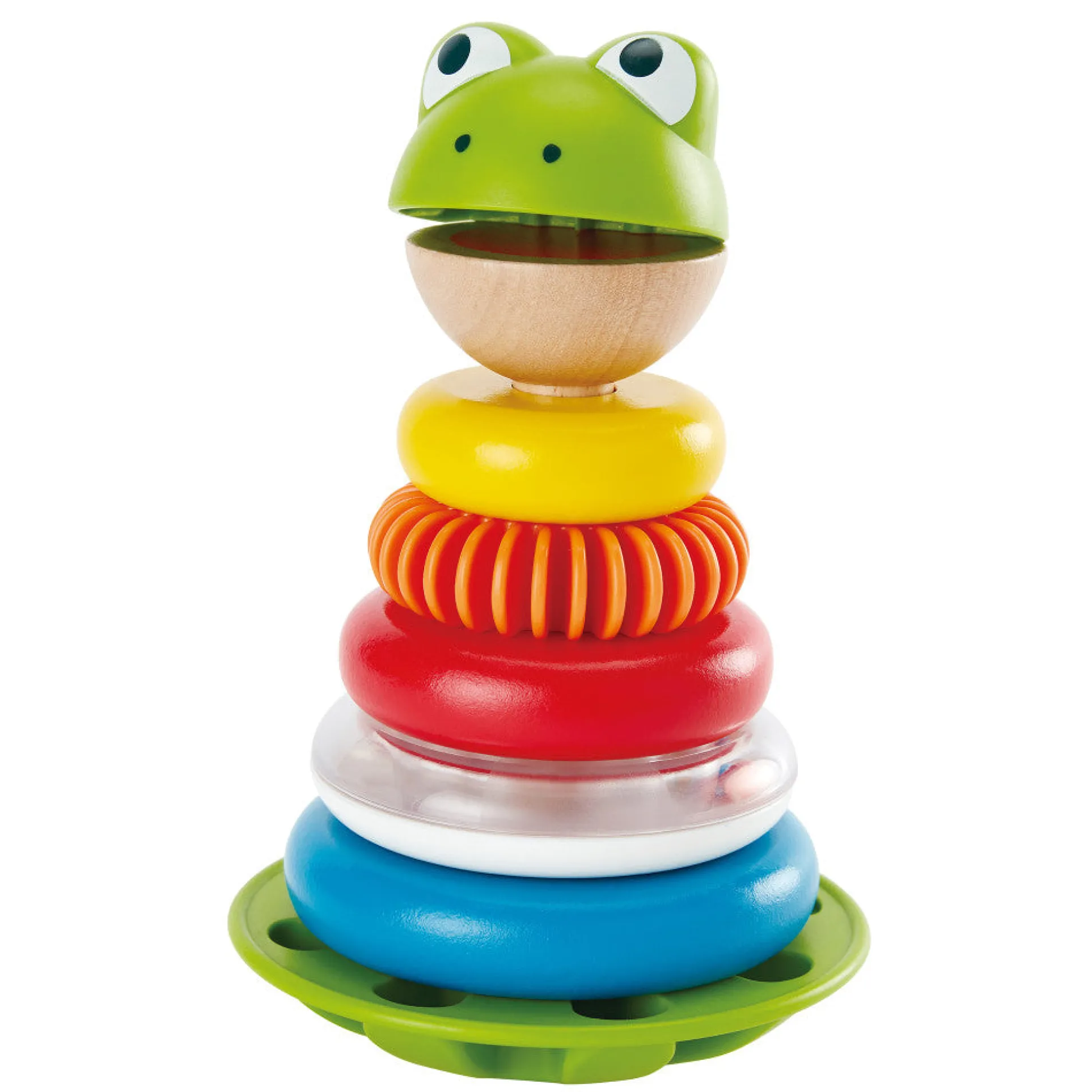 Hape Mr. Frog Stacking Rings - Colorful Learning Toy with Wobbling Base