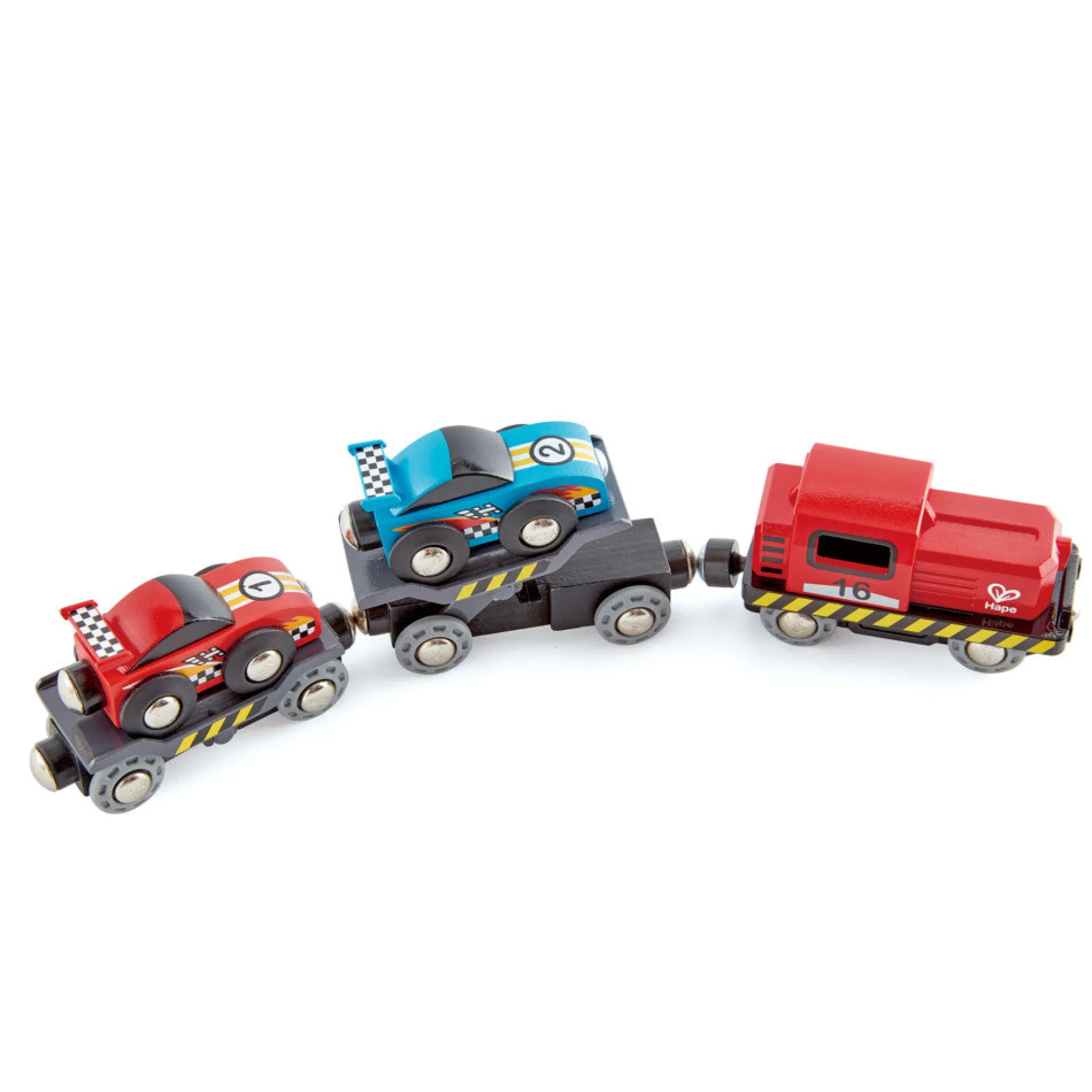 Hape 6-Piece Race Car Transporter Set - Kids' Loading & Towing Playset