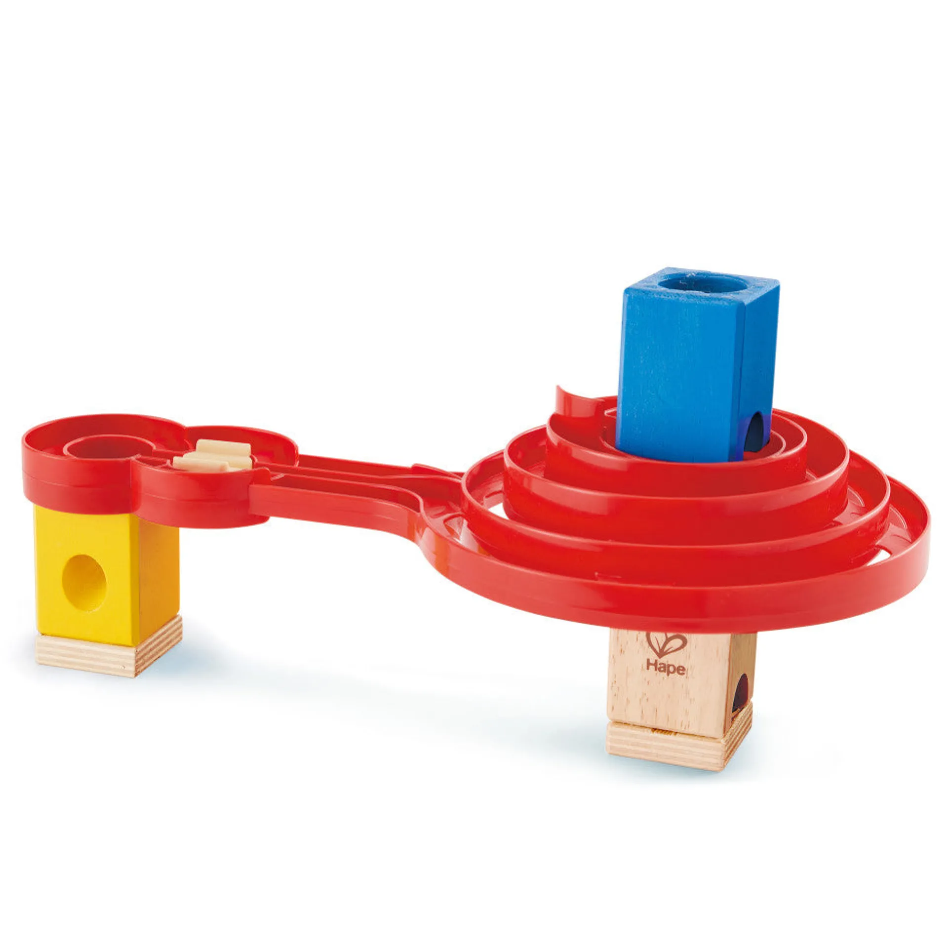 Hape Quadrilla Double-Sided Spiral Twist - 18pc Wooden Marble Run Accessory