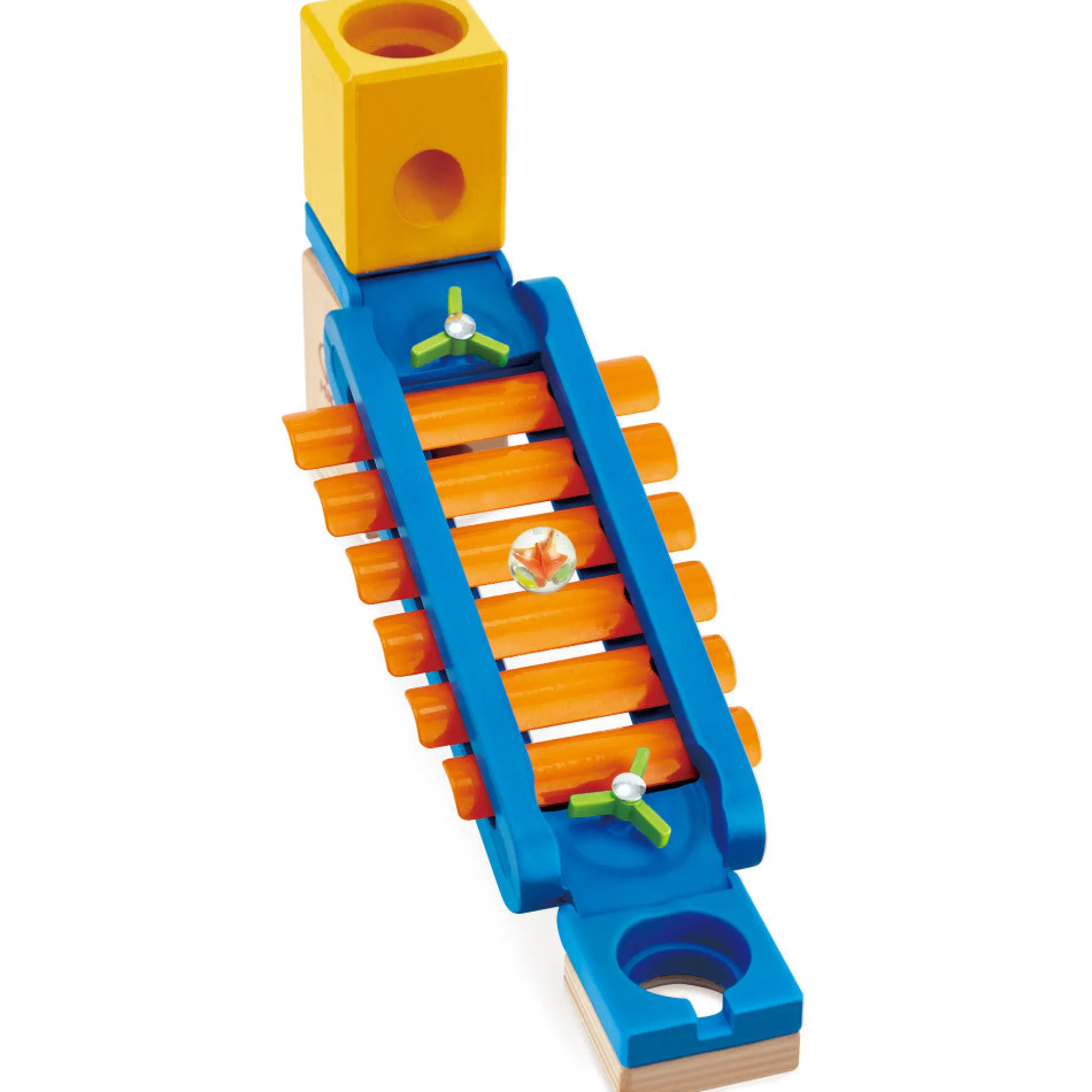 Hape Quadrilla 15-Piece Sonic Playground Marble Run with Xylophone Rail