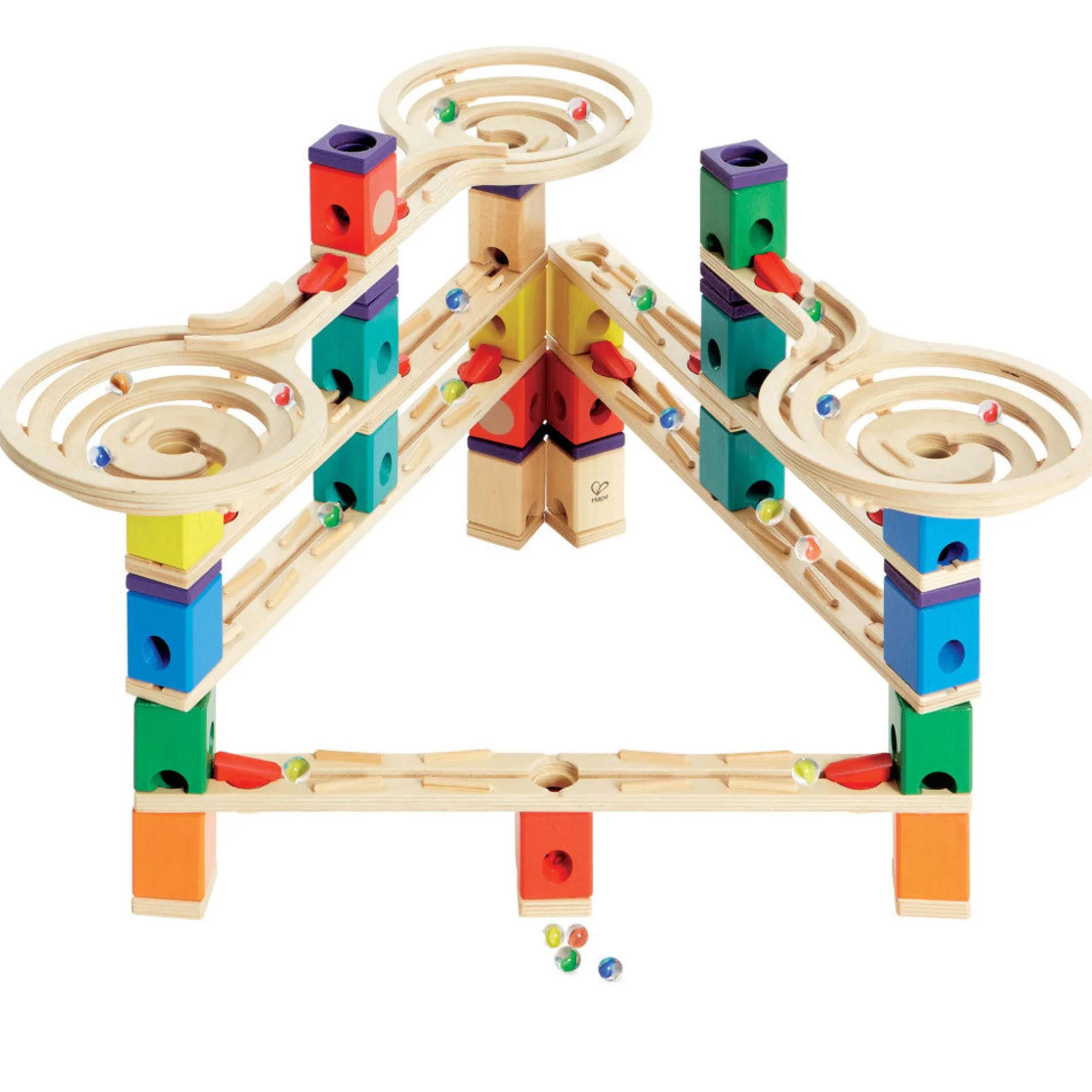Hape Quadrilla Vertigo Wooden Marble Run Set - 134 Pieces, Educational Toy for Ages 4+