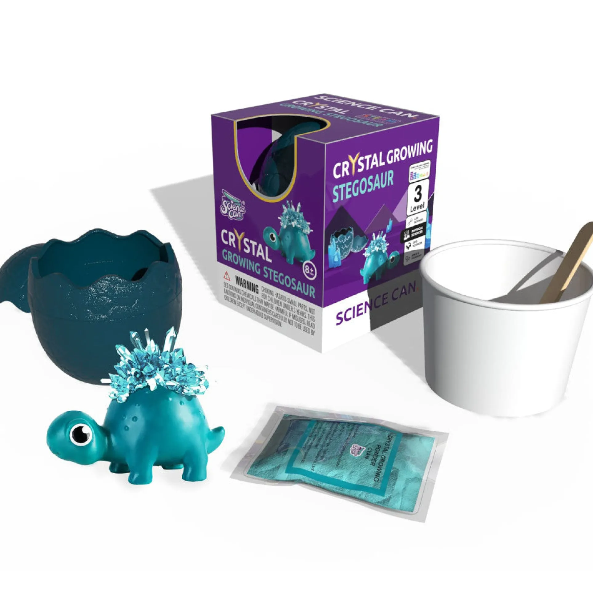Hape Science Can Crystal Stegosaur Dinosaur Growing Kit