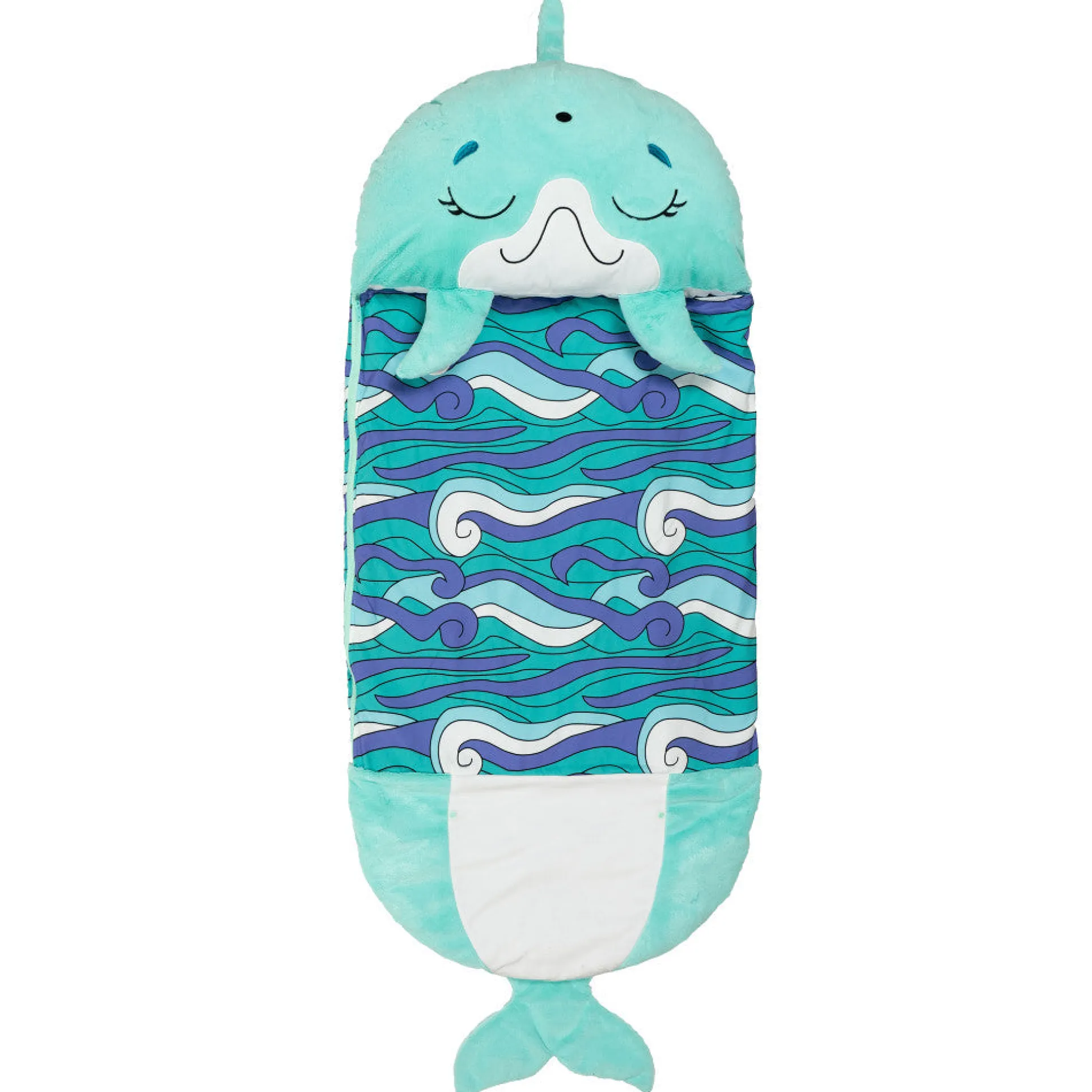 Happy Nappers Dolphin Disco 54 inch Plush Pillow & Sleepy Sack - Medium
