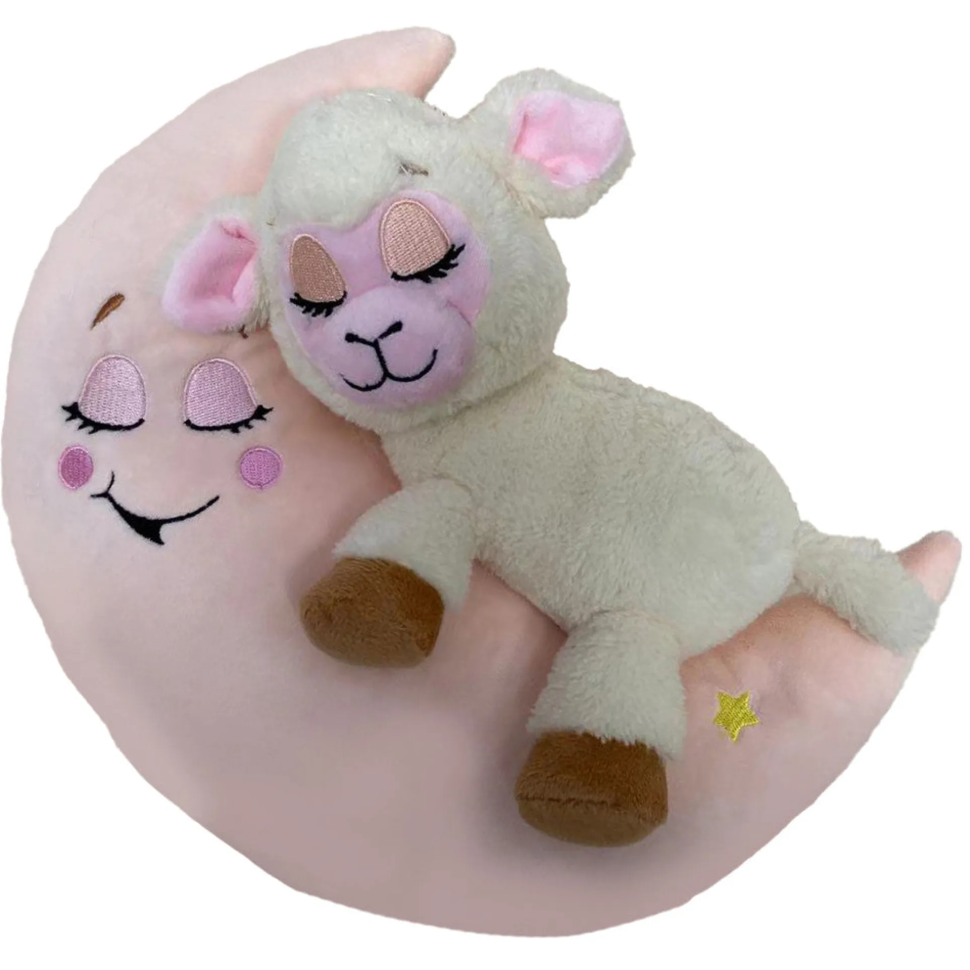 Happy Nappers Lullabrites Light & Sound Plush Lamb - Cream & Pink