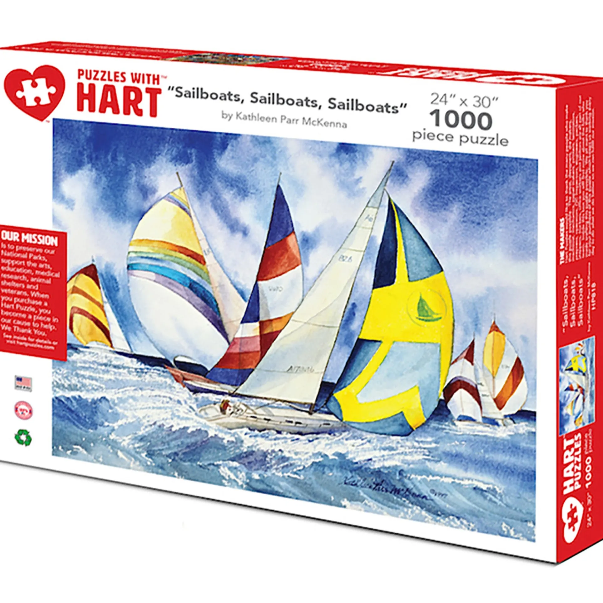 Hart Puzzles Sailboats by Kathleen Parr McKenna - 1000 pc
