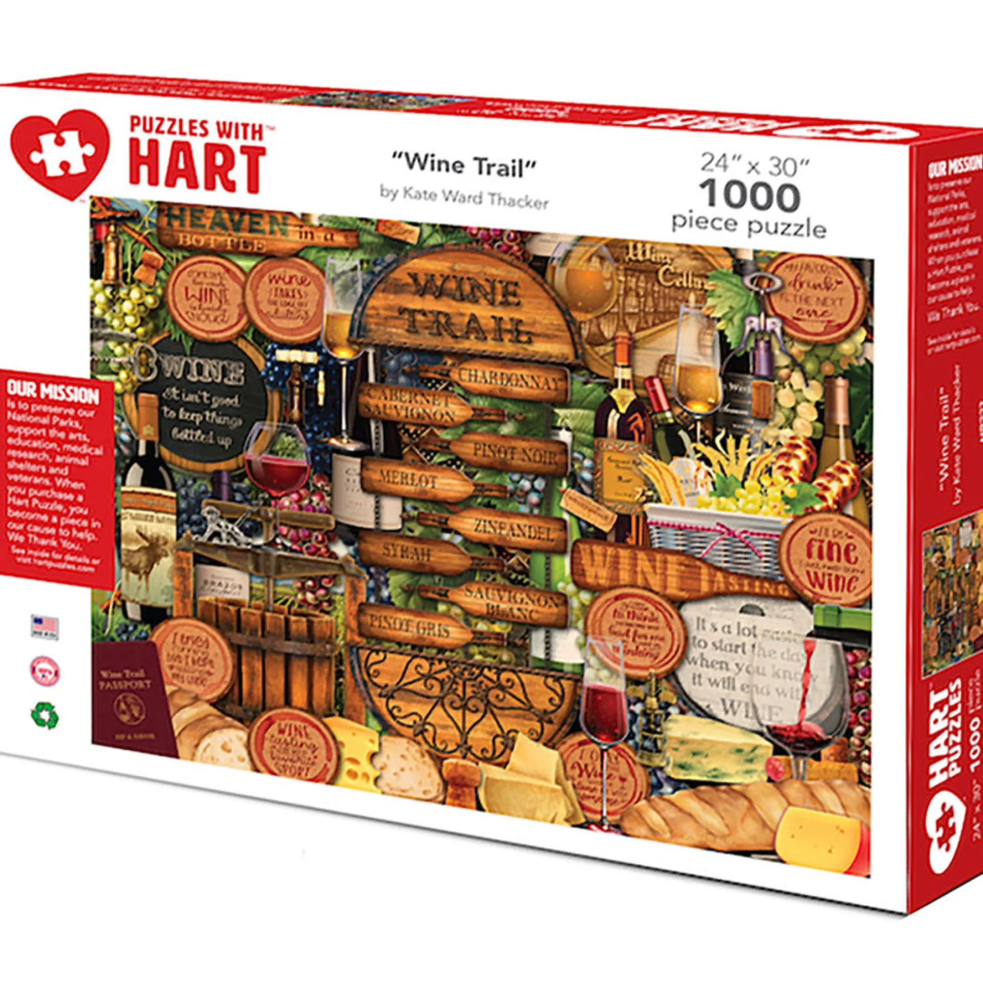 Hart Puzzles Wine Trail Jigsaw Puzzle by Kate Ward Thacker - 1000 pc
