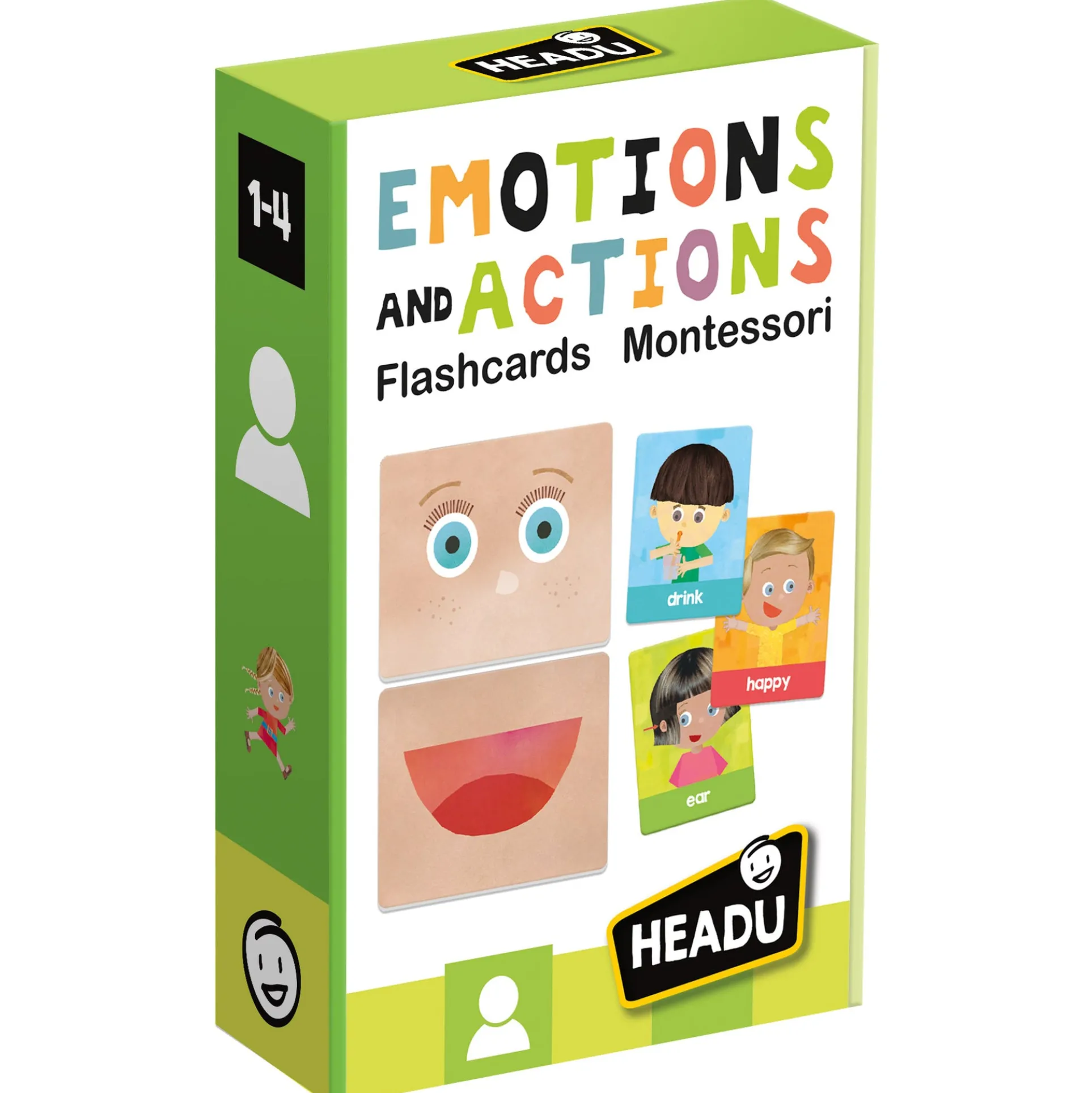 Headu Montessori Emotions & Actions Learning Flashcards - Interactive Educational Toy