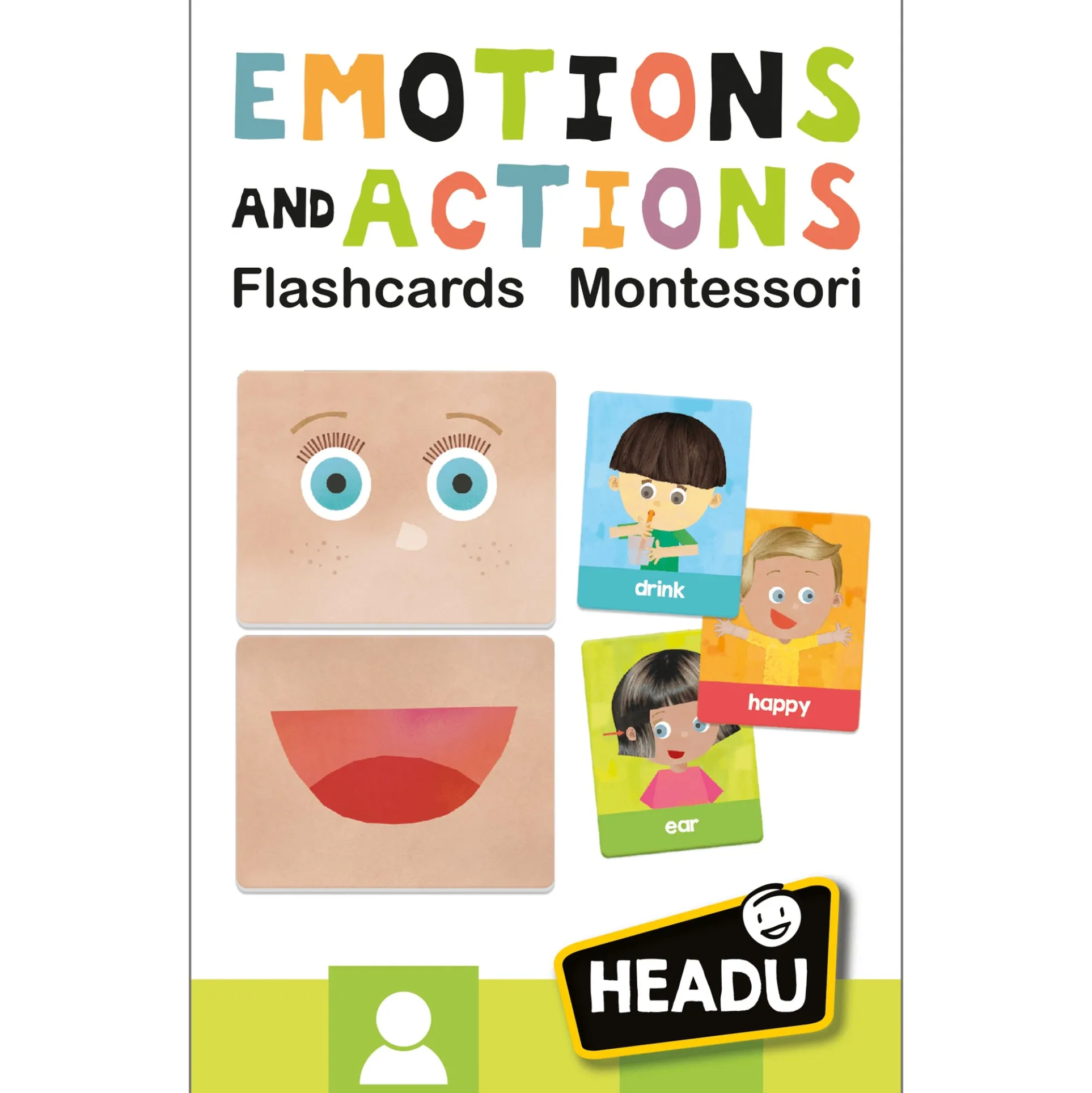Headu Montessori Emotions & Actions Learning Flashcards - Interactive Educational Toy