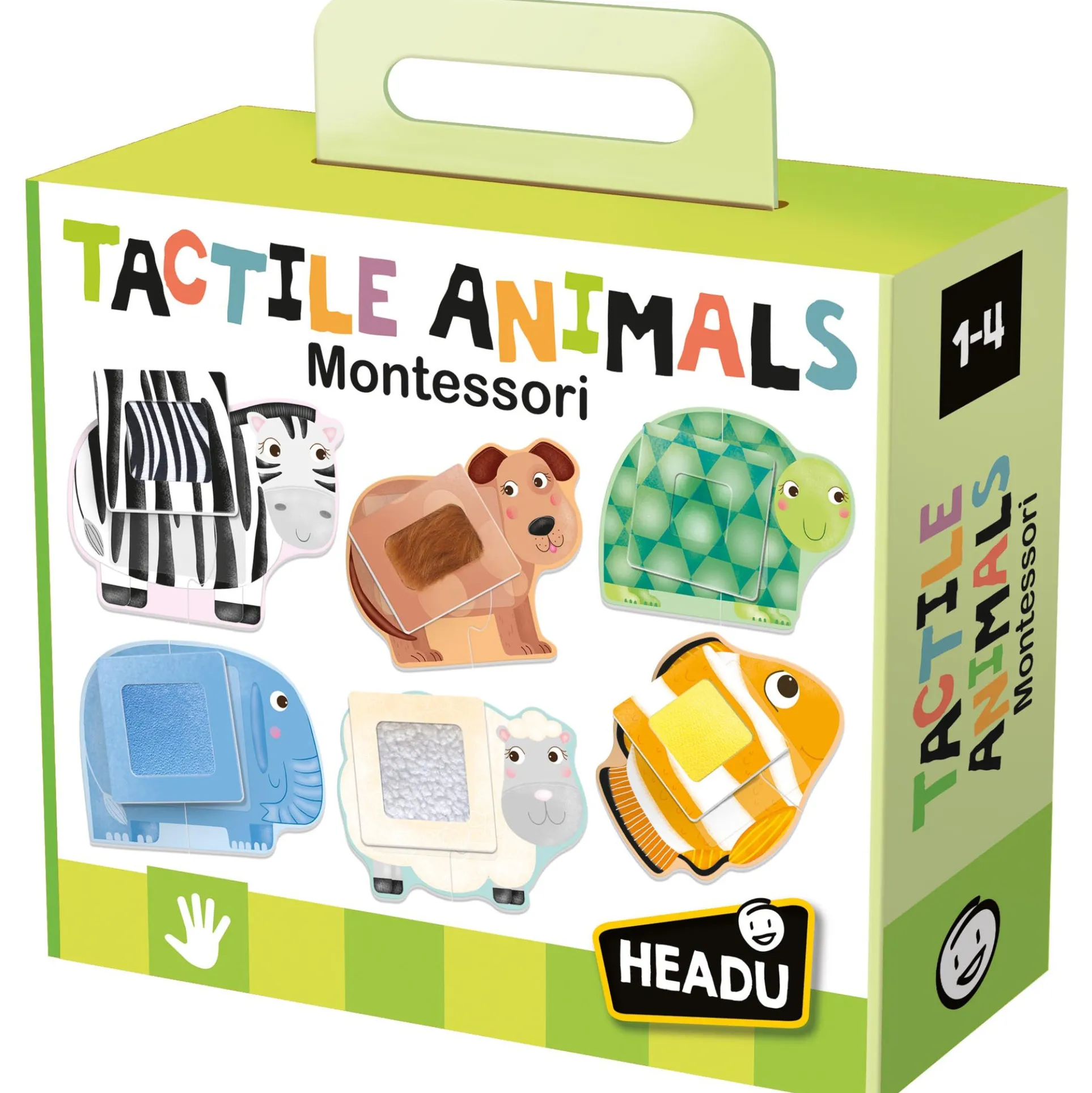 Headu Montessori Tactile Animals Puzzle - Sensory Exploration Toy