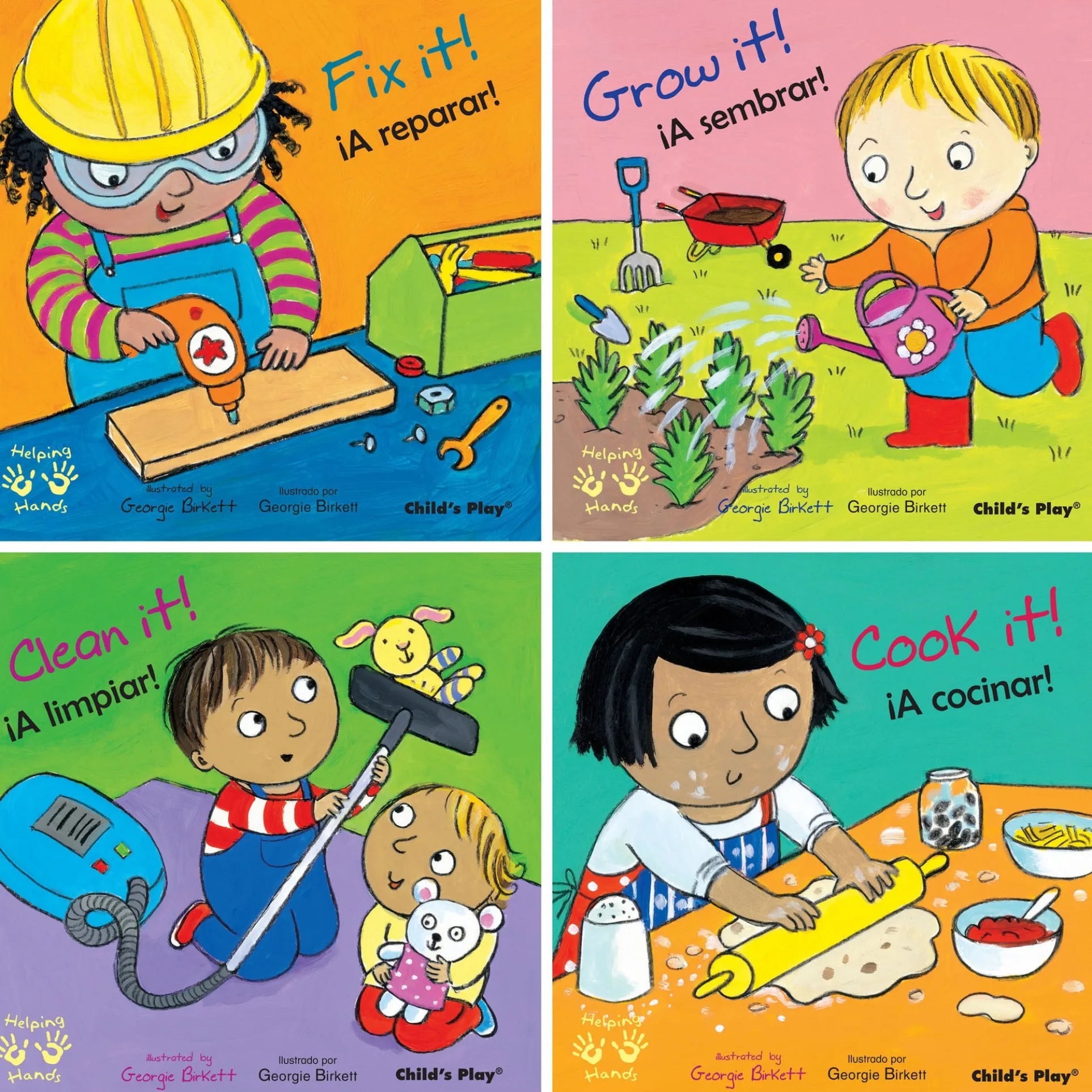 Helping Hands/Manos Amigas Bilingual Children's Book Set - 4 Piece