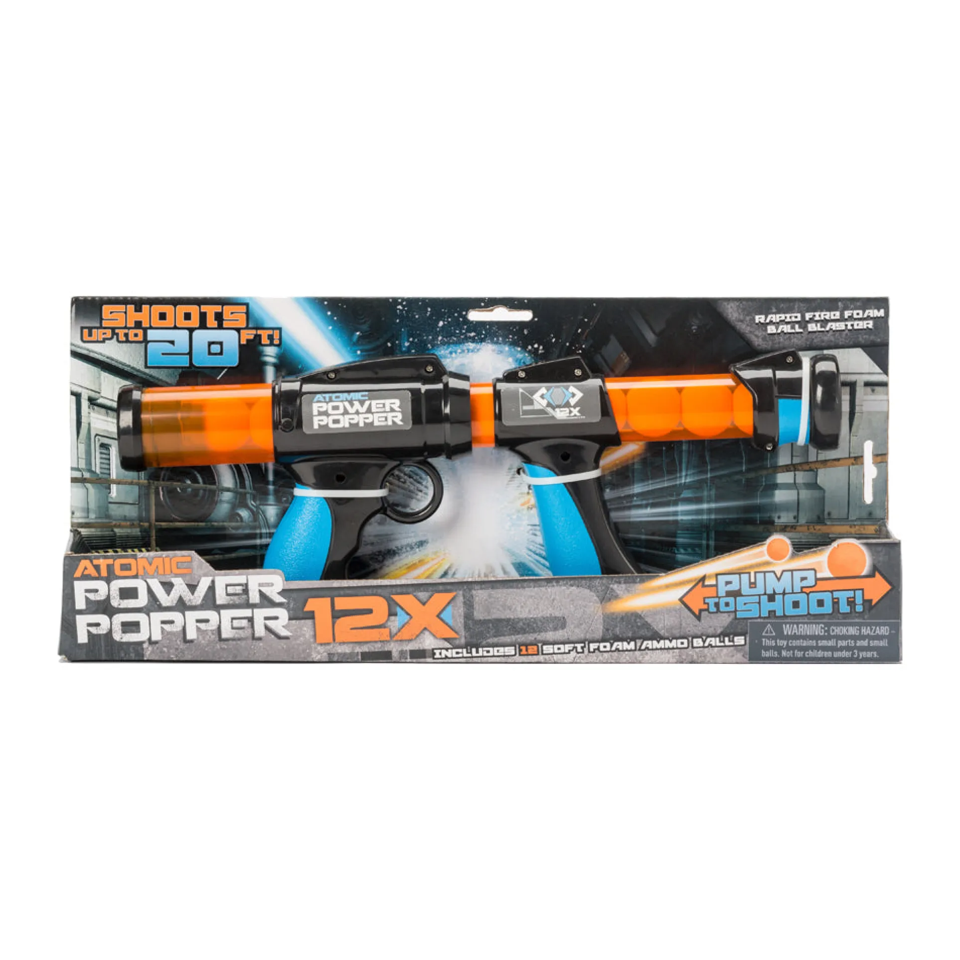 Hog Wild Atomic Power Popper 12X Rapid Fire Foam Ball Blaster