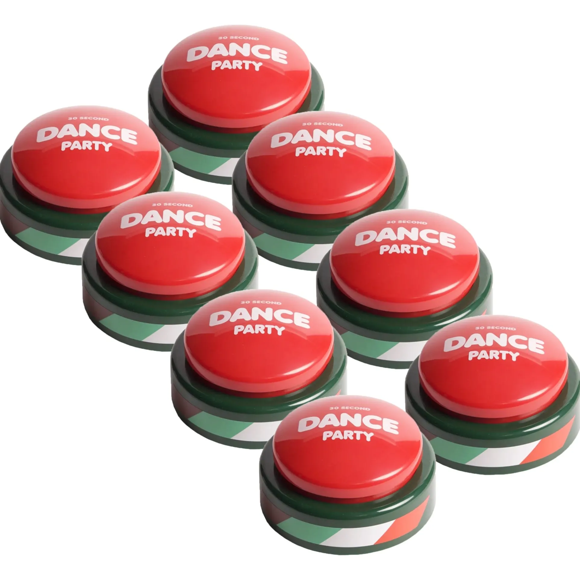 Holiday Magic 30-Second Dance Party Button: Festive 8-Pack