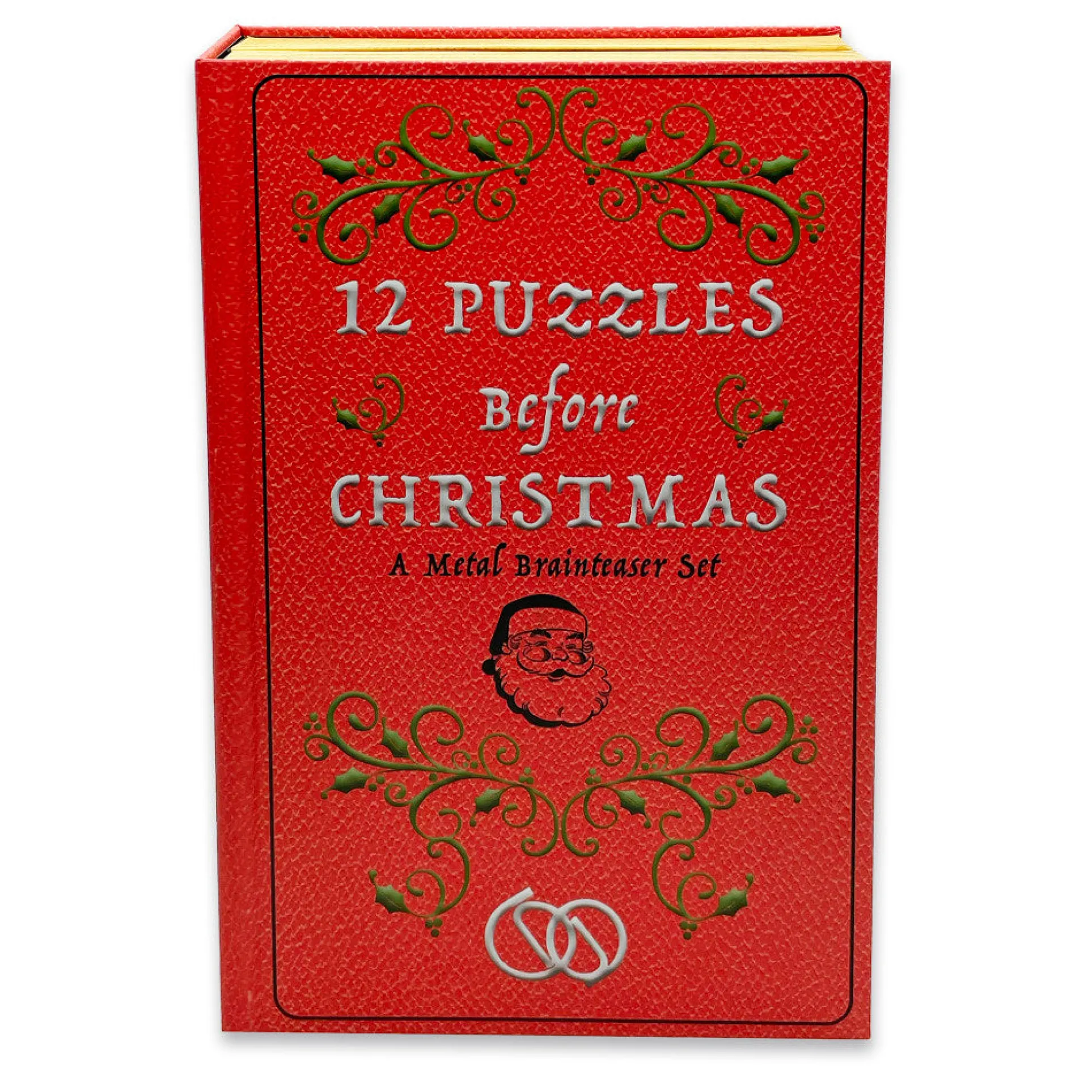 Holly Jolly 12-Piece Metal Puzzle Advent Calendar Book