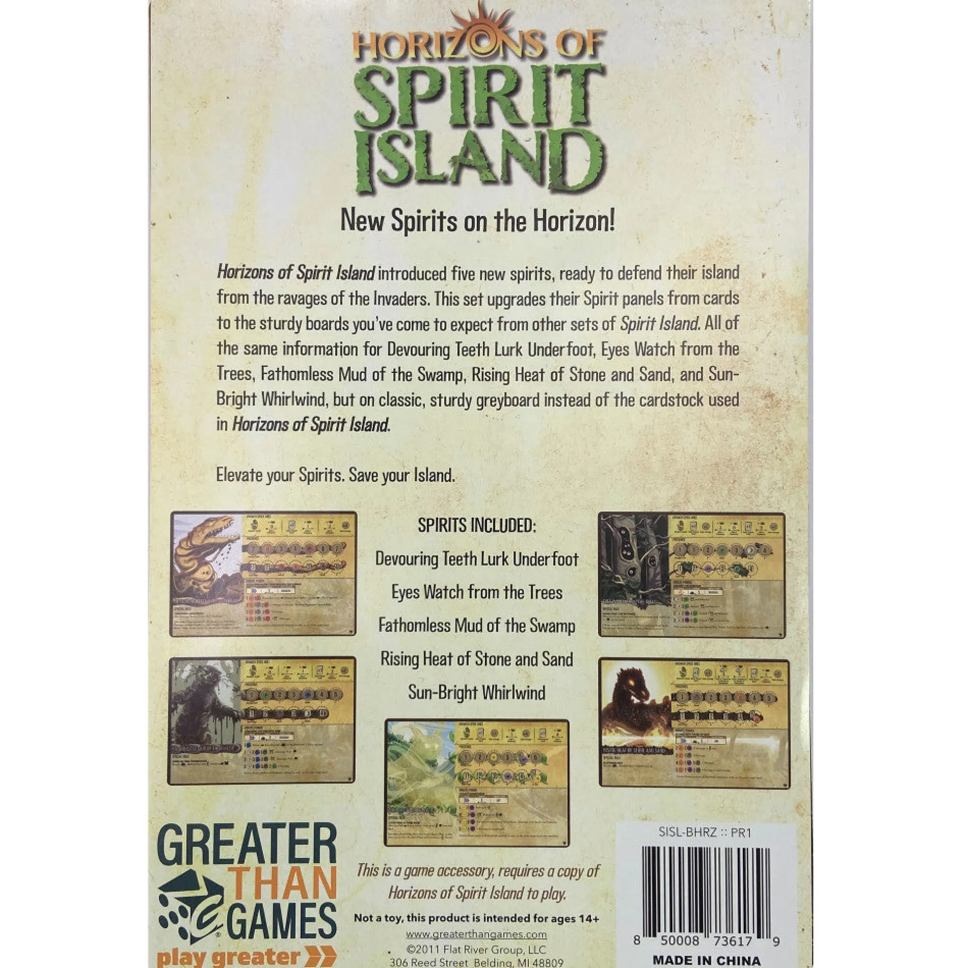 Horizons Of Spirit Island: Classic Greyboard Spirit Panel Boards