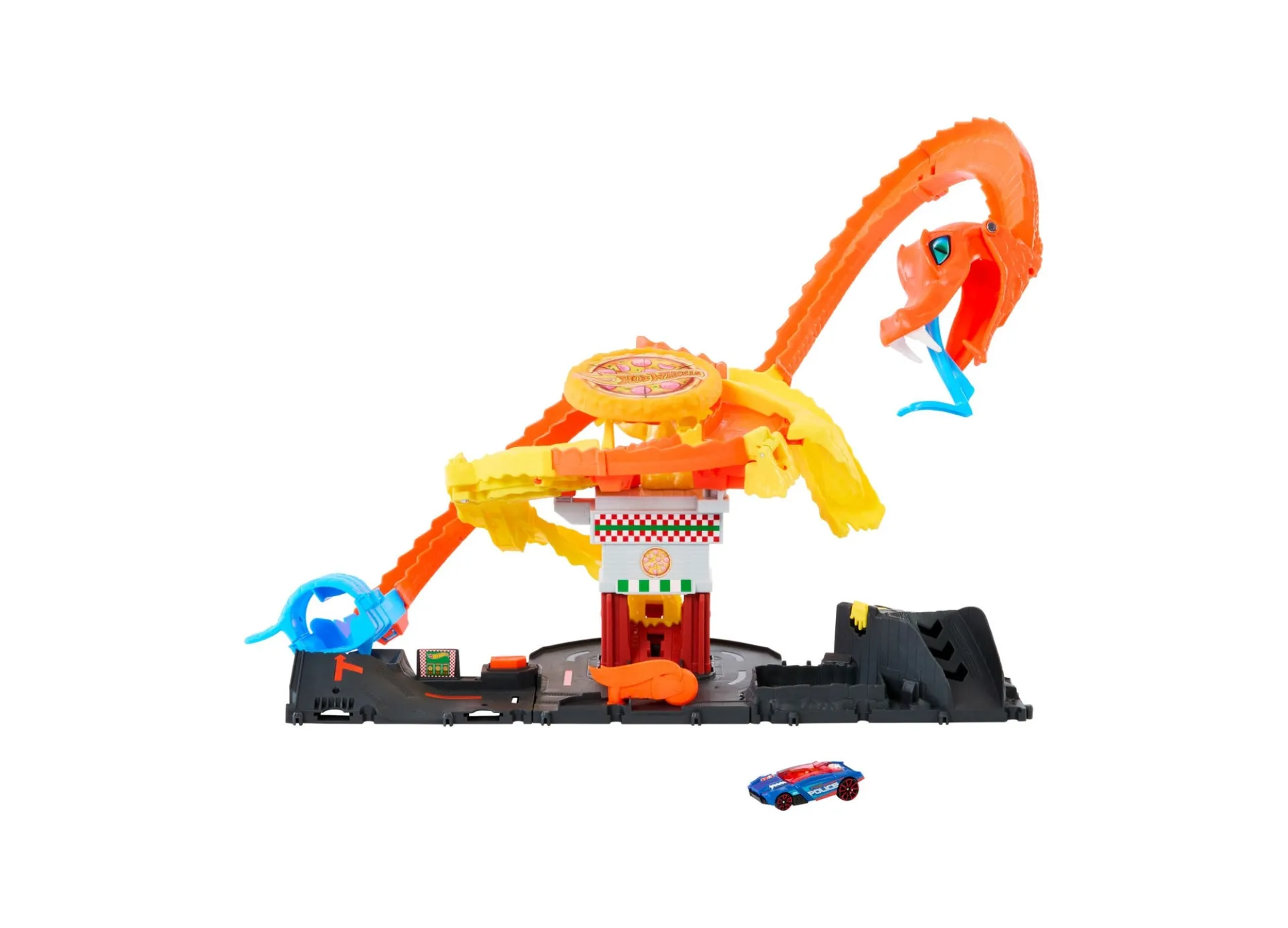 Hot Wheels City Pizza Slam Cobra Attack 1:64 Scale Playset
