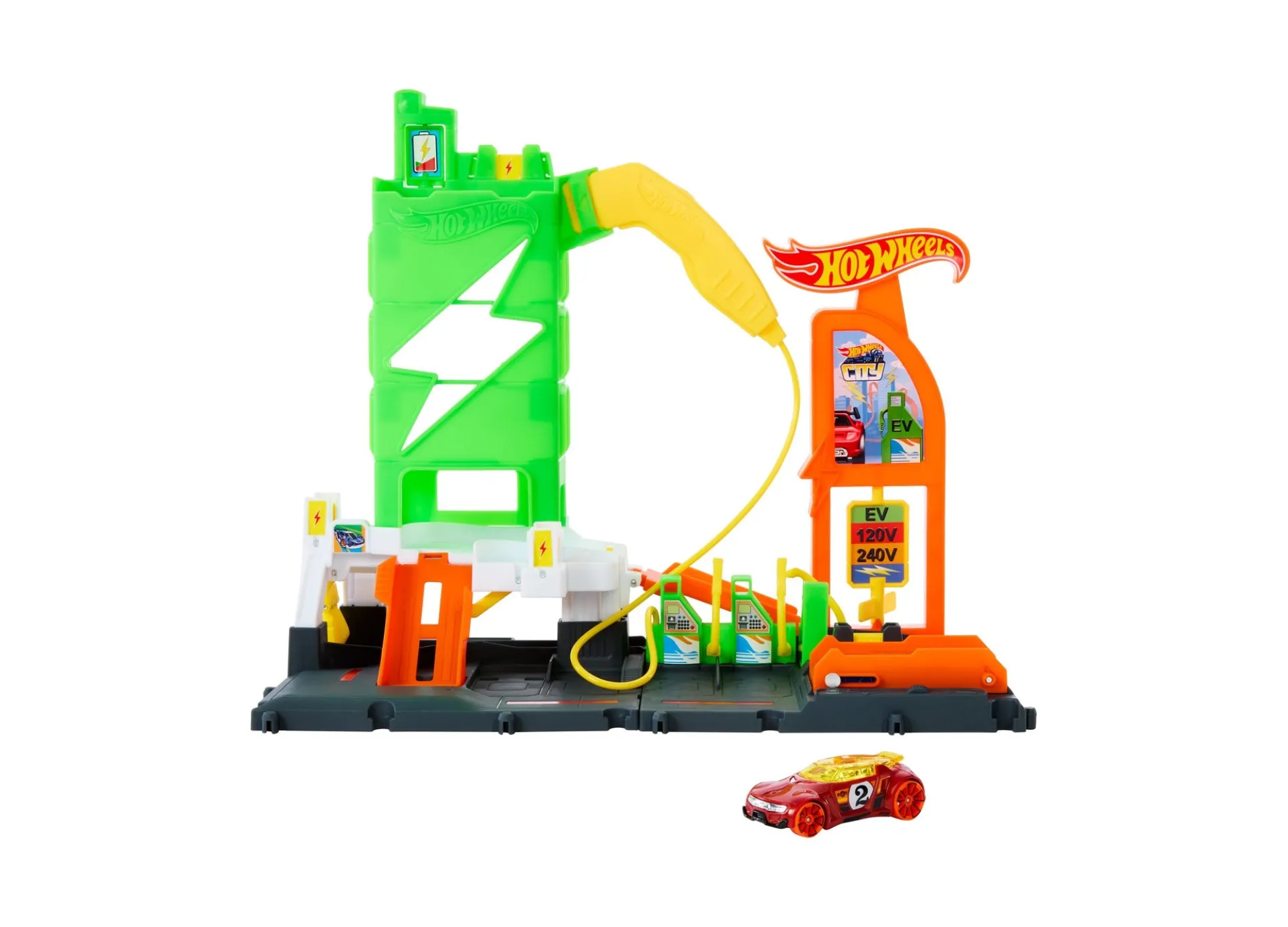 Hot Wheels City Super Recharge Fuel Station Diecast Car Playset