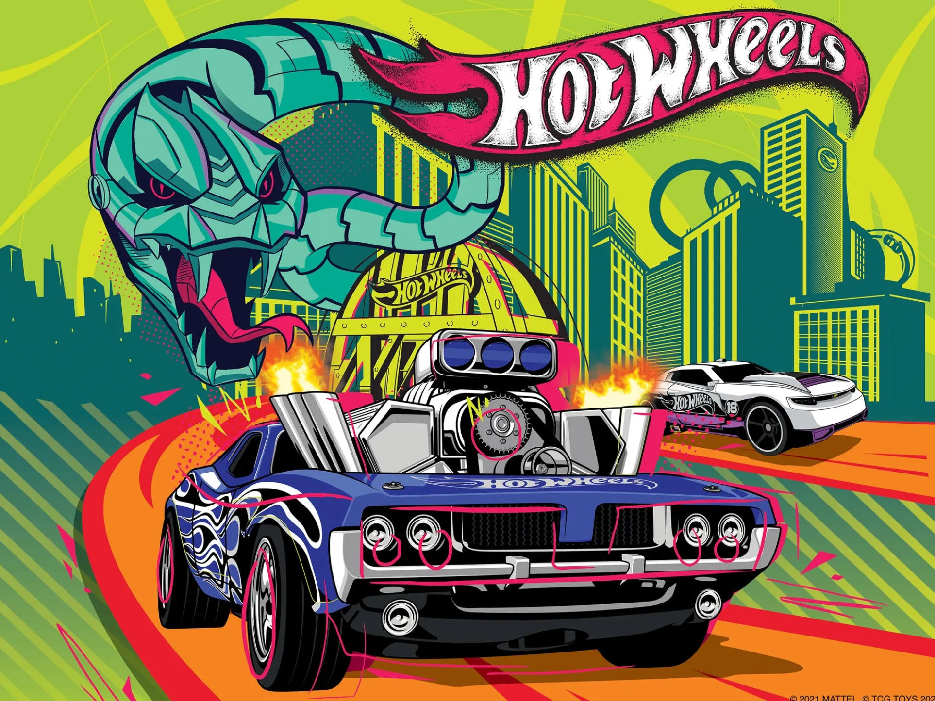 Hot Wheels Color Surprise Jigsaw Puzzle - 100 pc