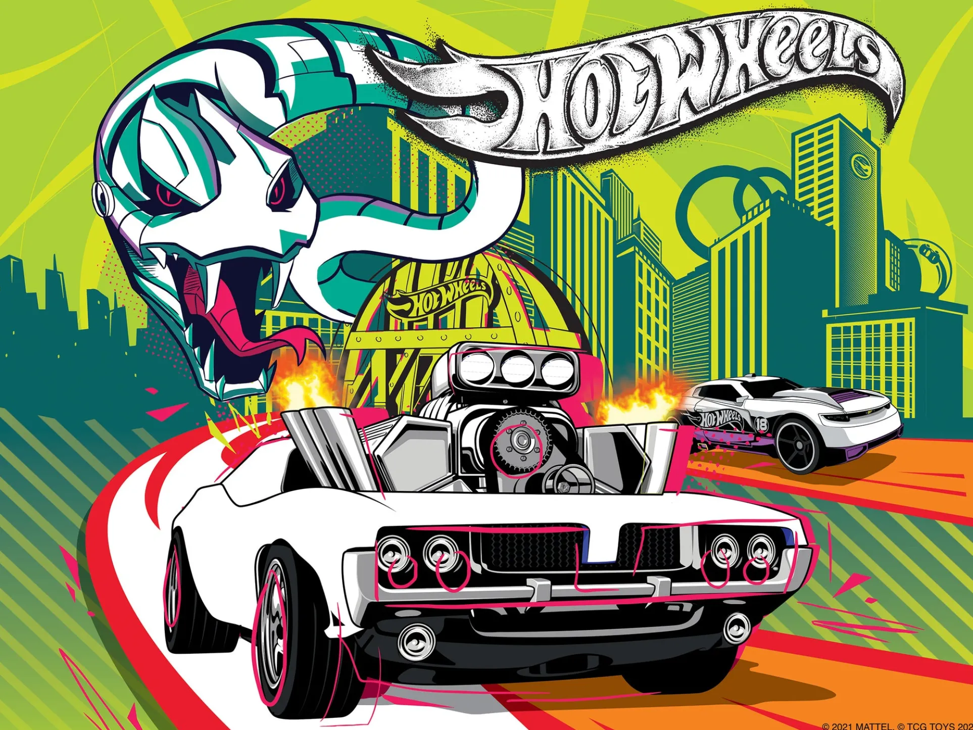 Hot Wheels Color Surprise Jigsaw Puzzle - 100 pc