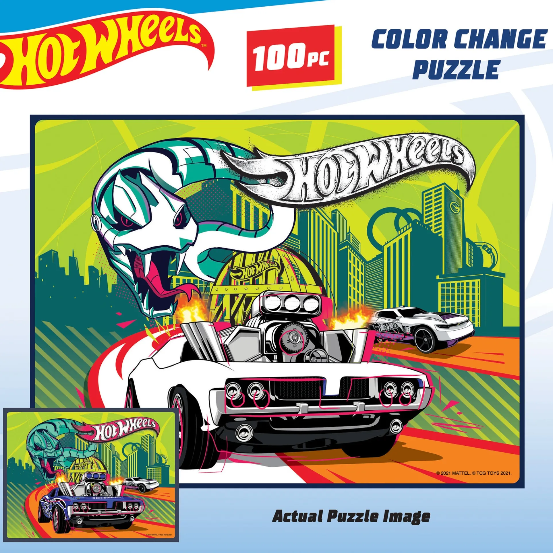 Hot Wheels Color Surprise Jigsaw Puzzle - 100 pc