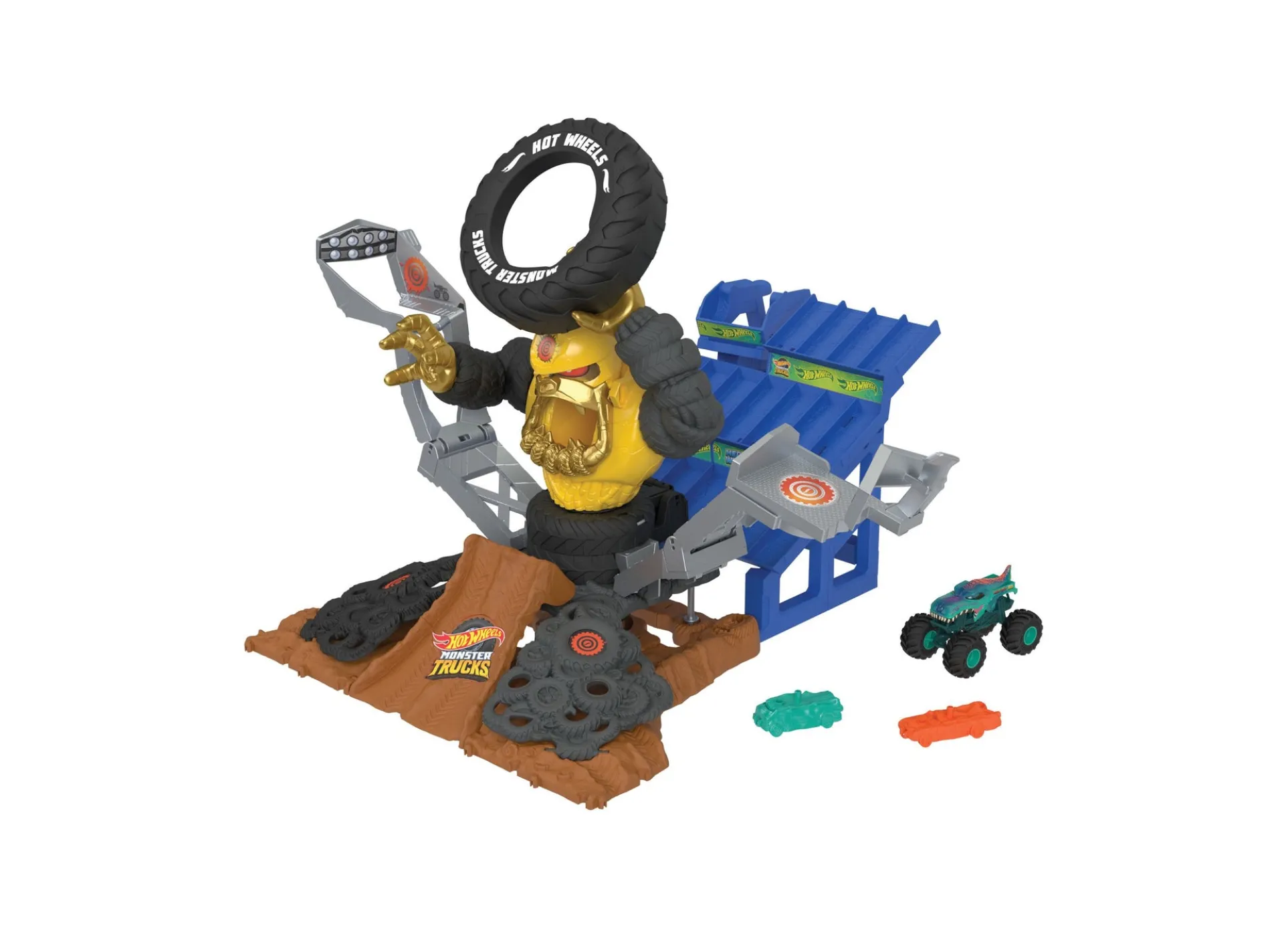 Hot Wheels Monster Trucks Arena Smashers Mega-Wrex vs Crushzilla Playset