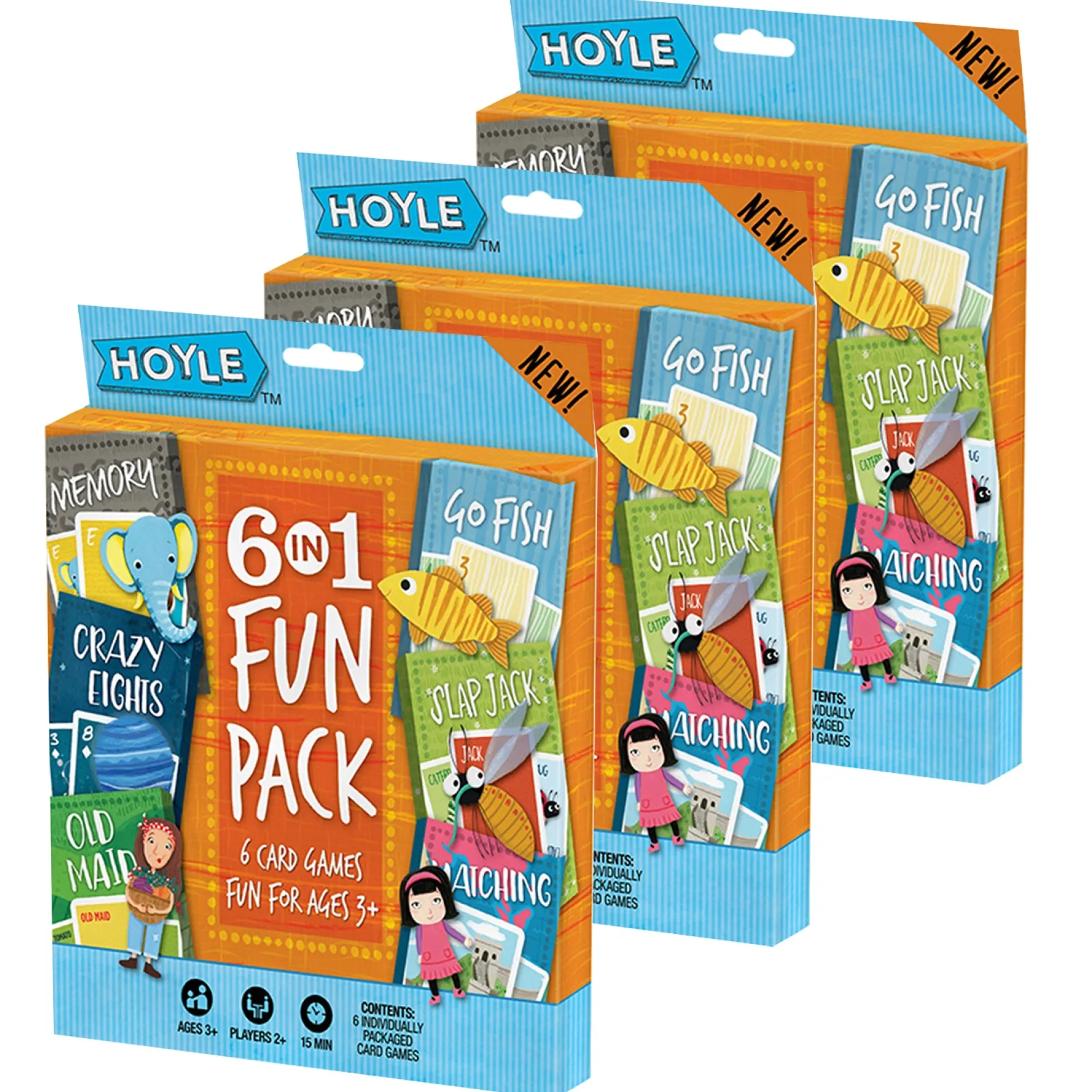 Hoyle 6-in-1 Fun Pack Classic Children's Card Games, 18-Game Mega Set