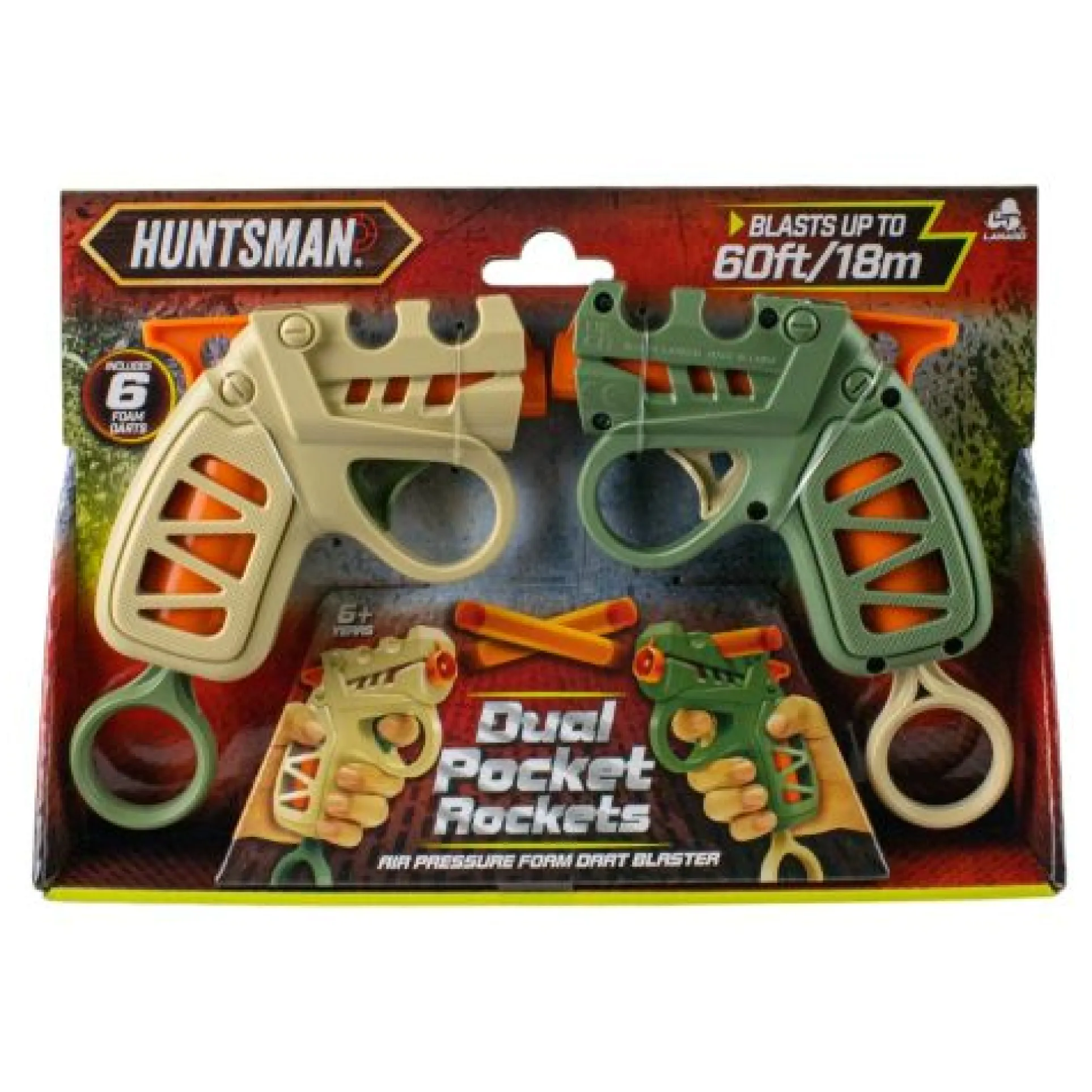 Huntsman Dual Pocket Rockets Foam Dart Blaster