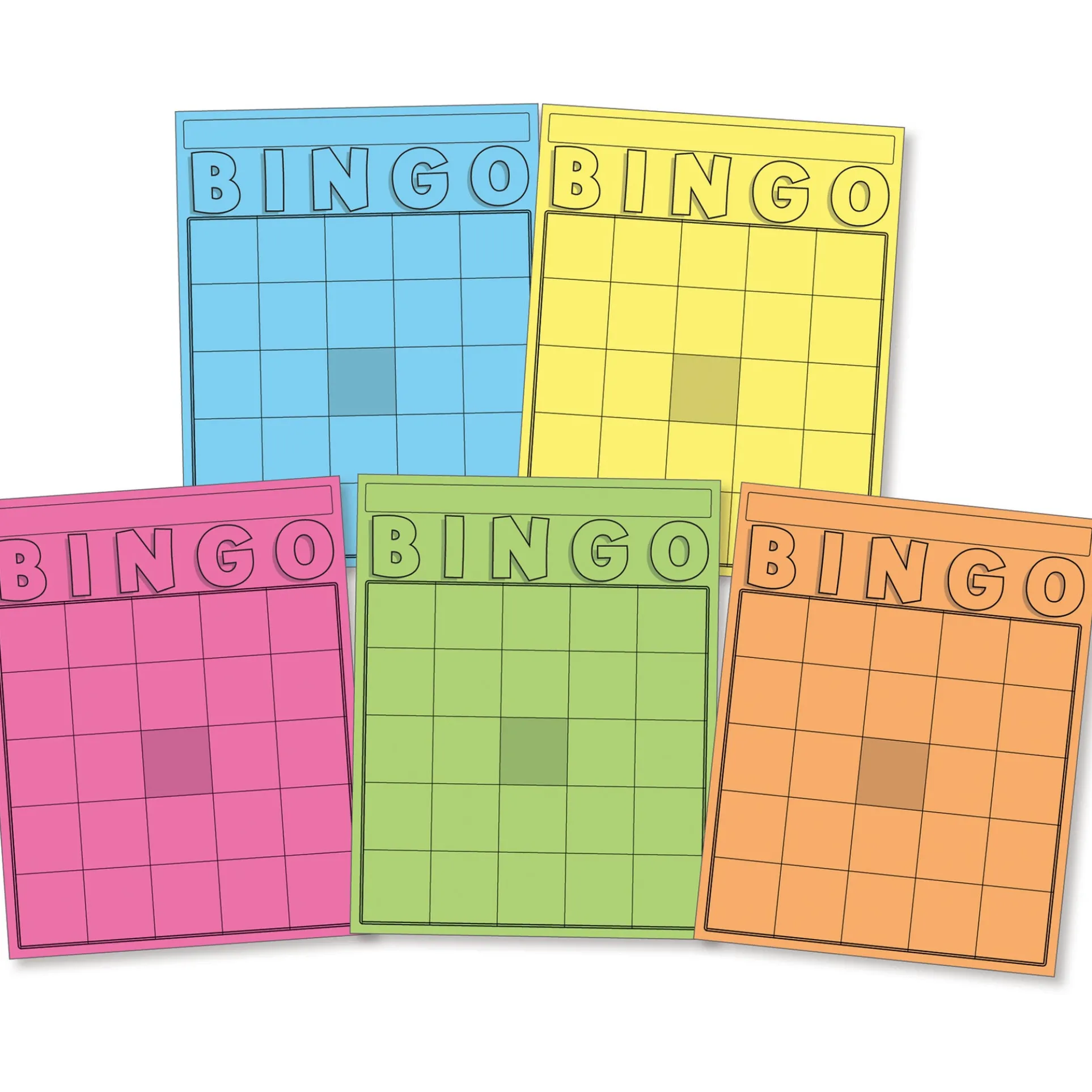 Hygloss Colorful Bingo Blast Cards & Chips Set - 1000 Chips, 50 Cards