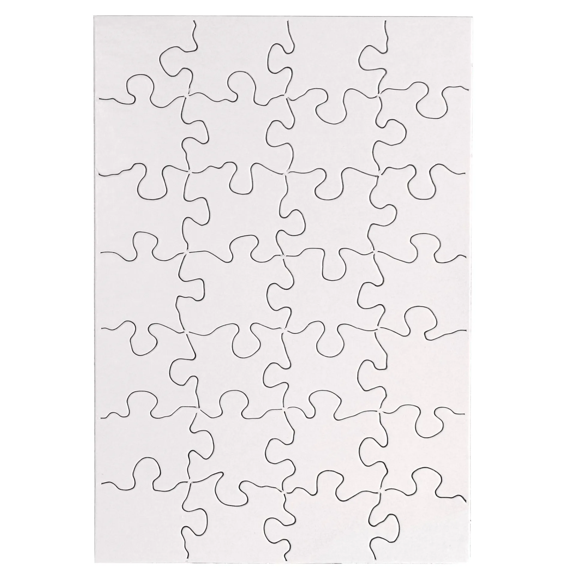 Hygloss Create-Your-Own 28-Piece Rectangle Puzzle - 24 Pack