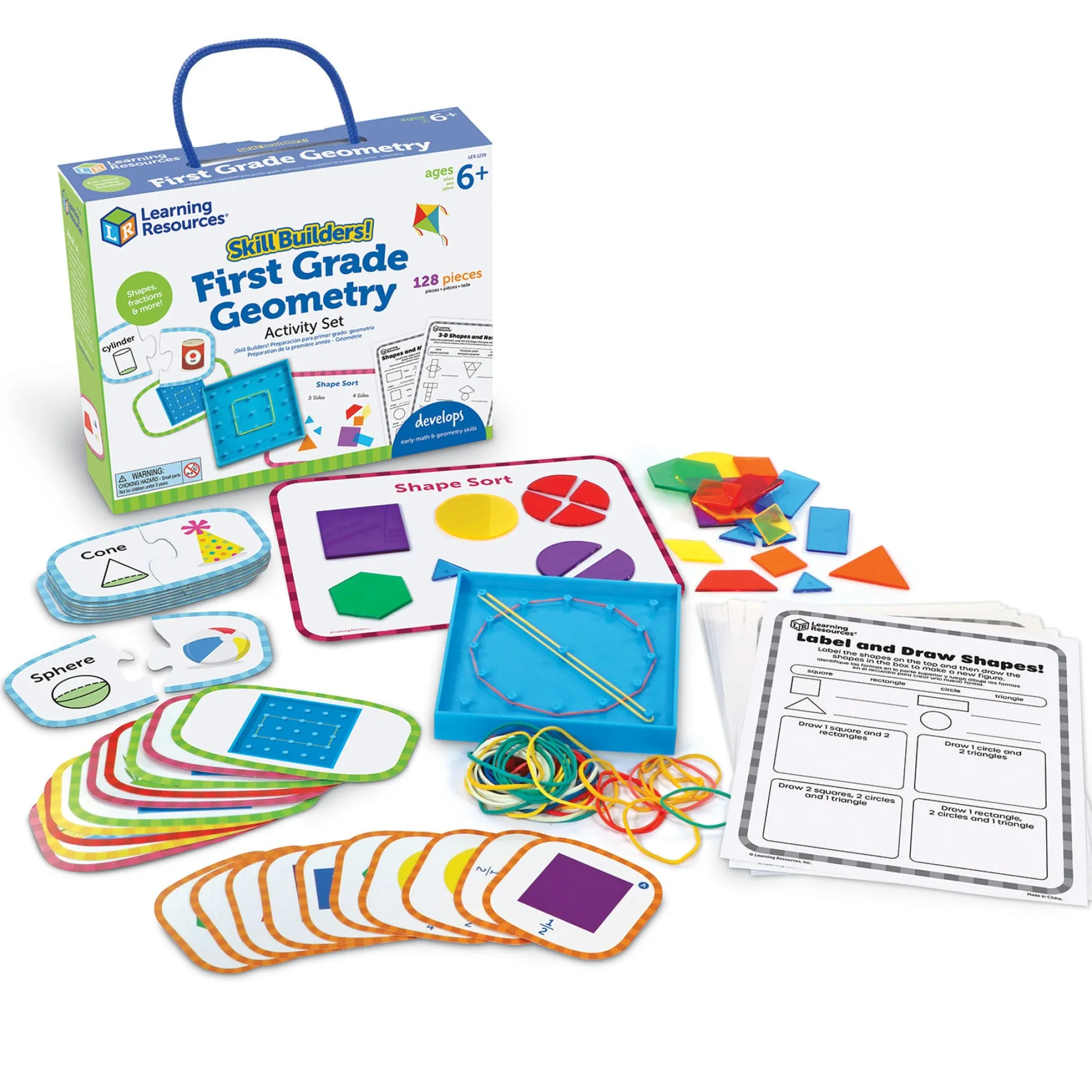 Learning Resources Skill Builders! 1st Grade Geometric Shapes - Math Mastery Set