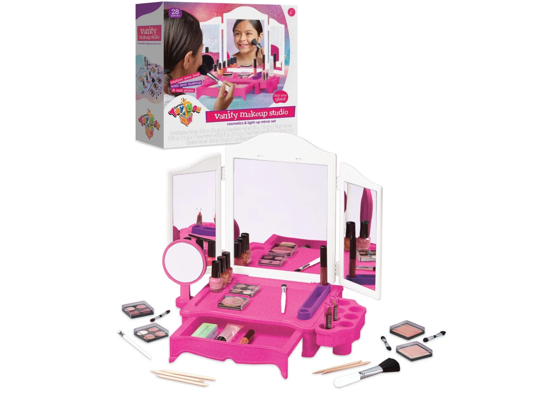 Geoffrey's Toy Box 28-Piece Vanity Makeup Studio with LED Mirror - Exclusive at Macy's