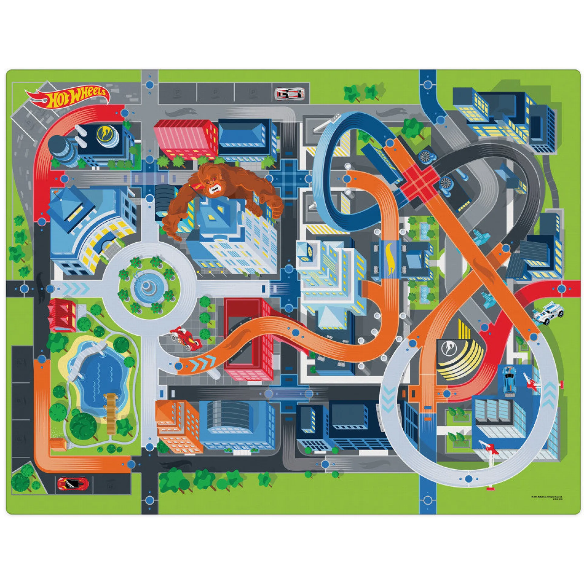 Imaginmat Jumbo Hot Wheels Adventure Playmat with Toy Cars, 47x61"