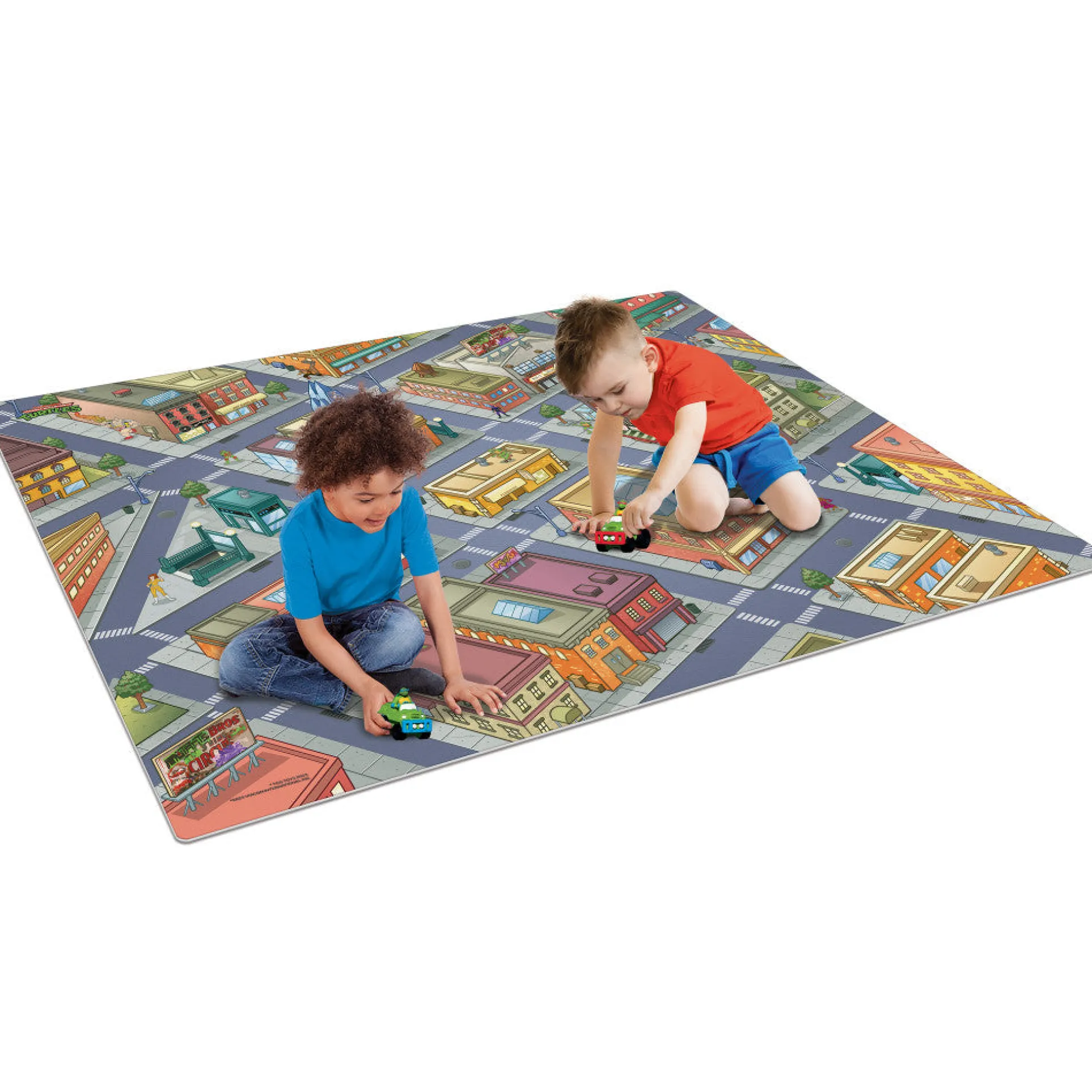 Imaginmat Jumbo TMNT Floor Playmat with 2 Toy Cars, 47x61 Inches