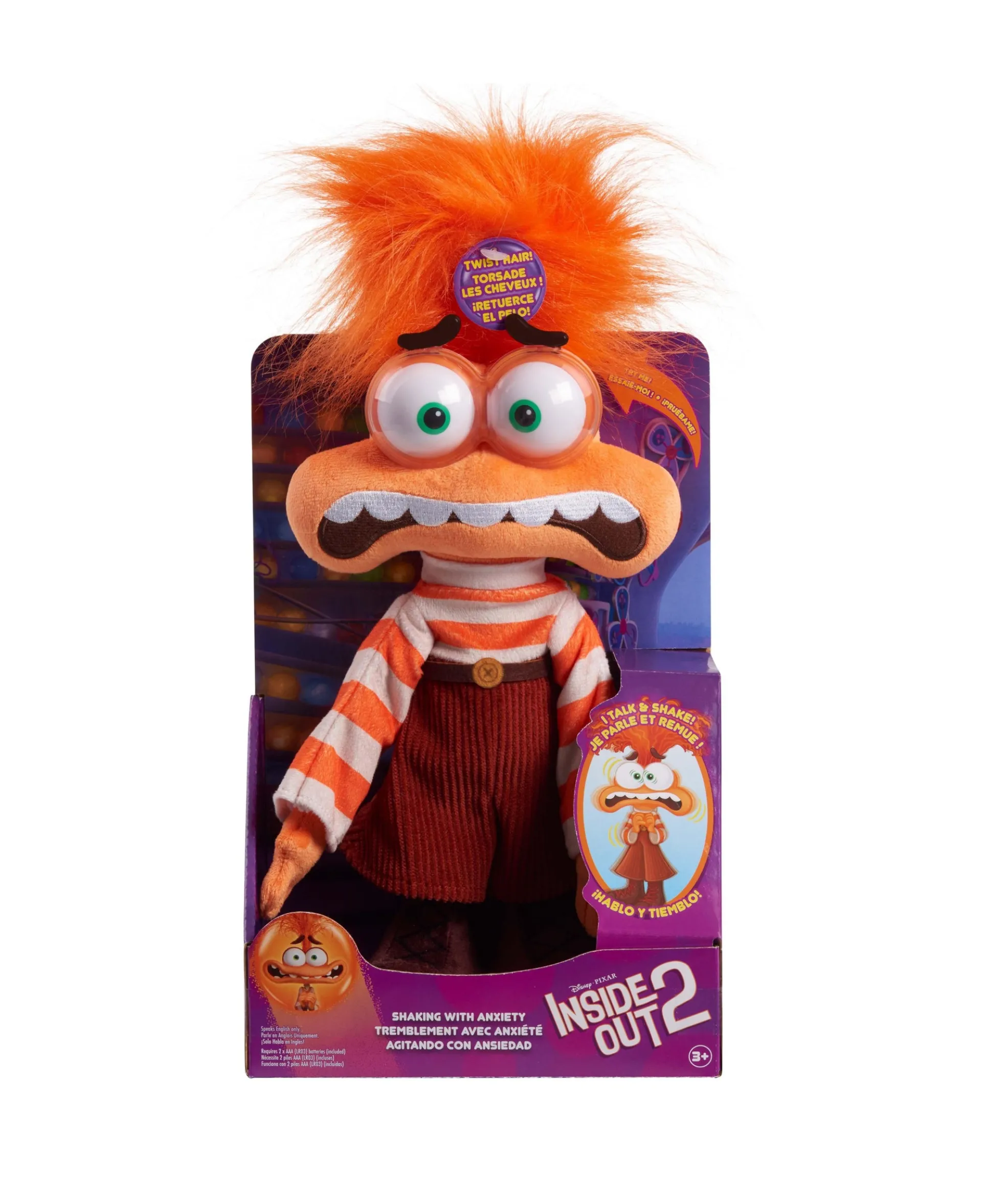 Inside Out 2 Anxiety Interactive Feature Plush Toy