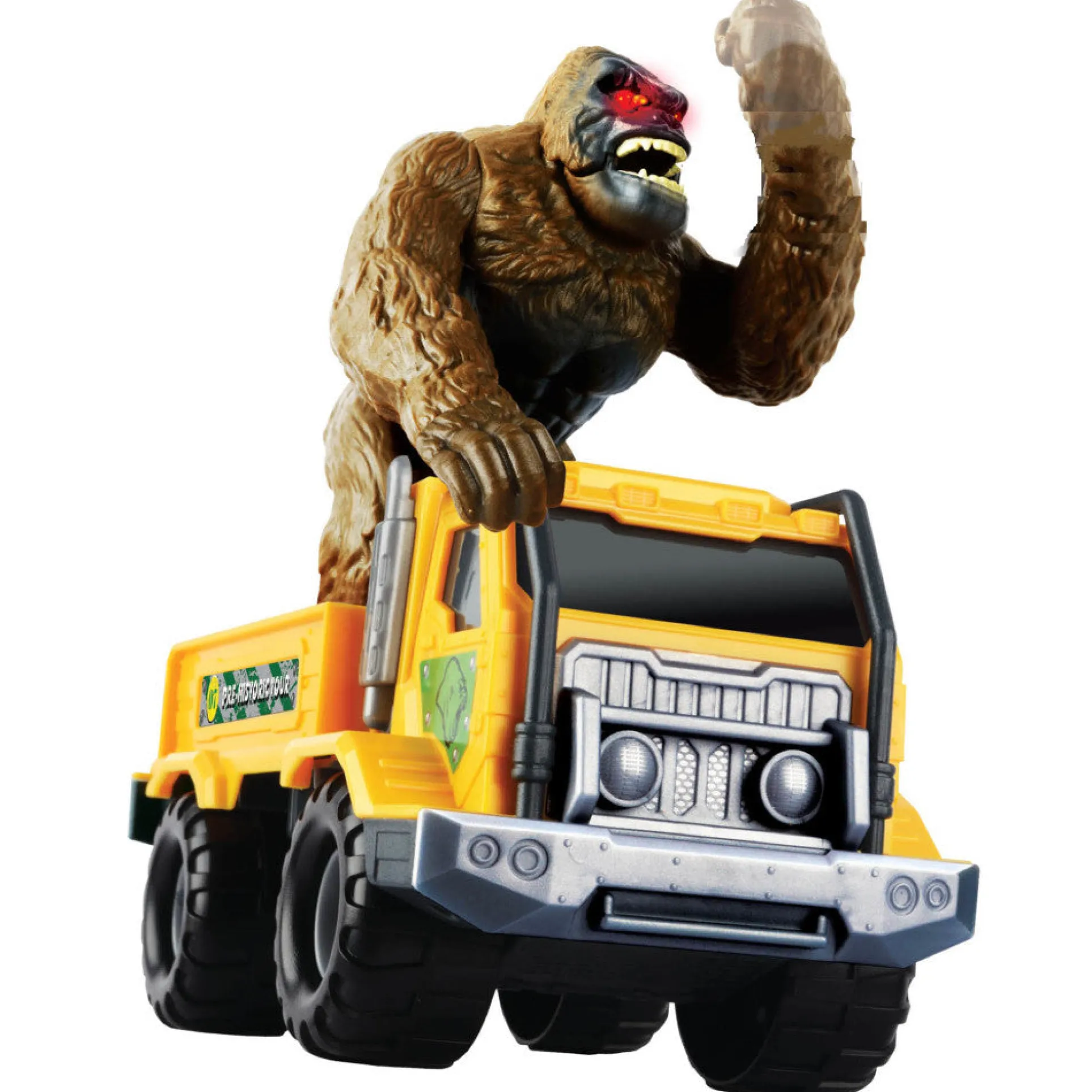 Interactive Light & Sound Gorilla Transporter Playset with Truck & Figurine, Ages 3+