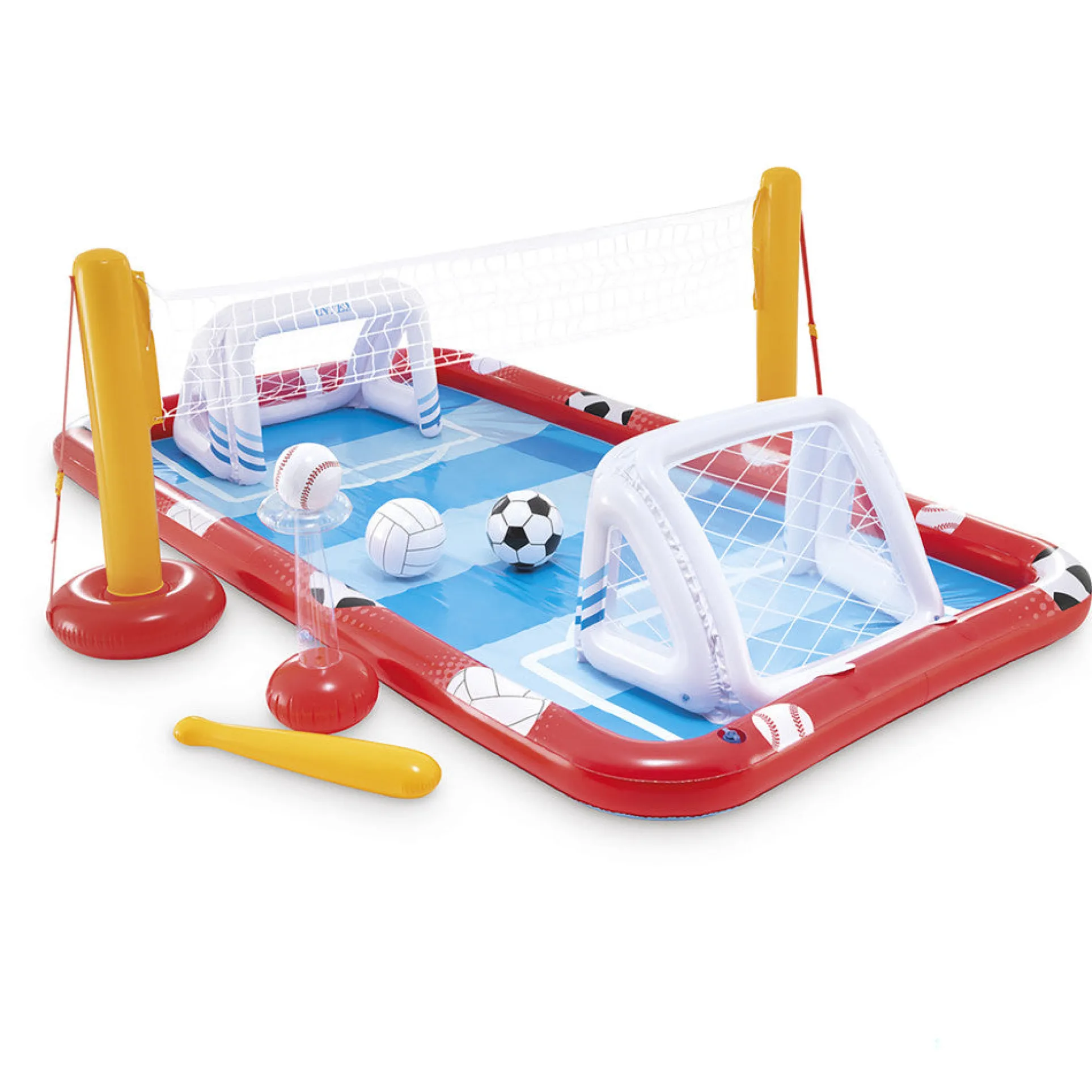 Intex Action Sports Inflatable Pool Play Center with Volleyball, Soccer, Baseball