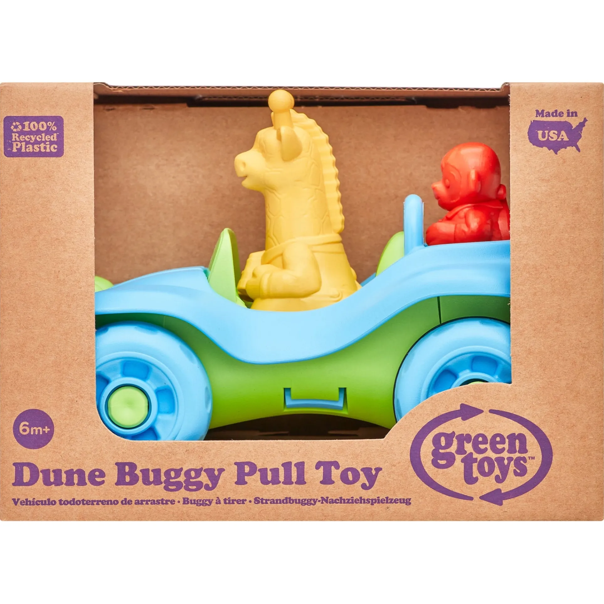 Green Toys Dune Buggy Pull Toy - Jungle Adventure Blue