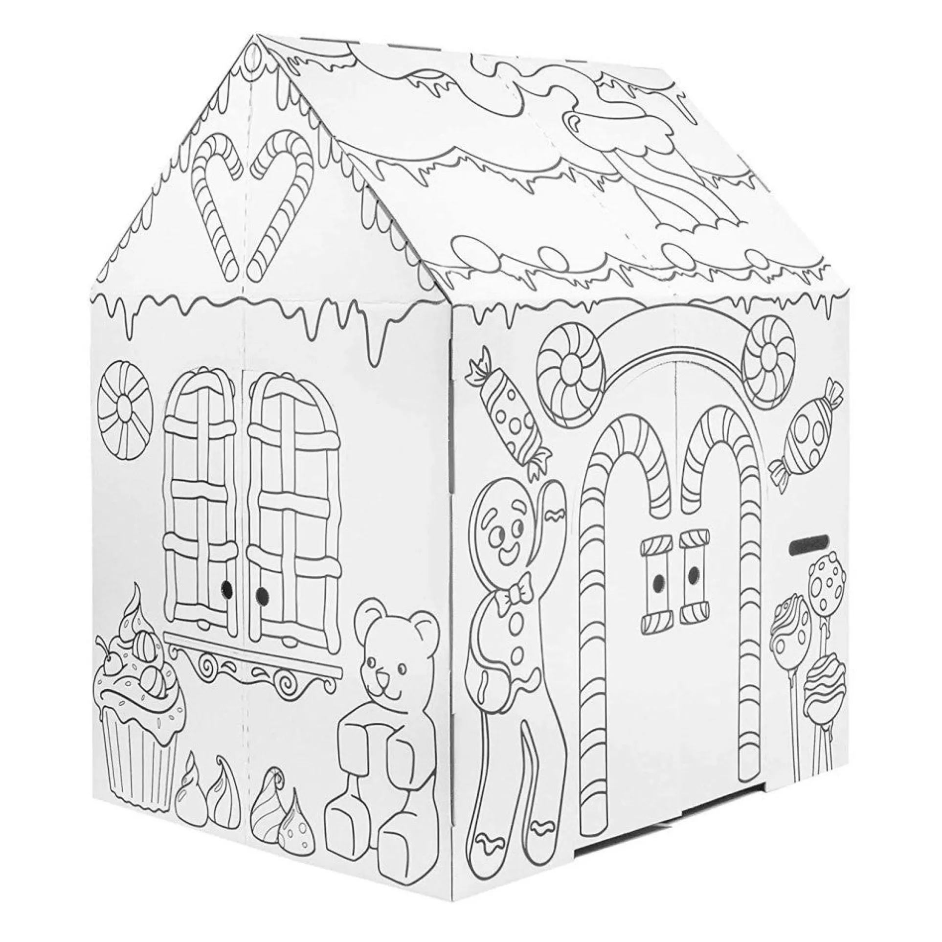 Easy Playhouse Gingerbread House - Enchanting Cardboard Play Fort