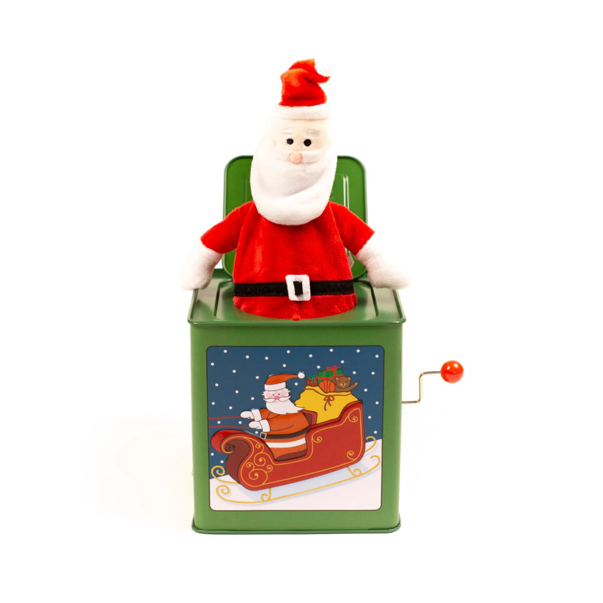 Jack Rabbit Creations - Santa Themed Jack in The Box Toy - Holiday Edition