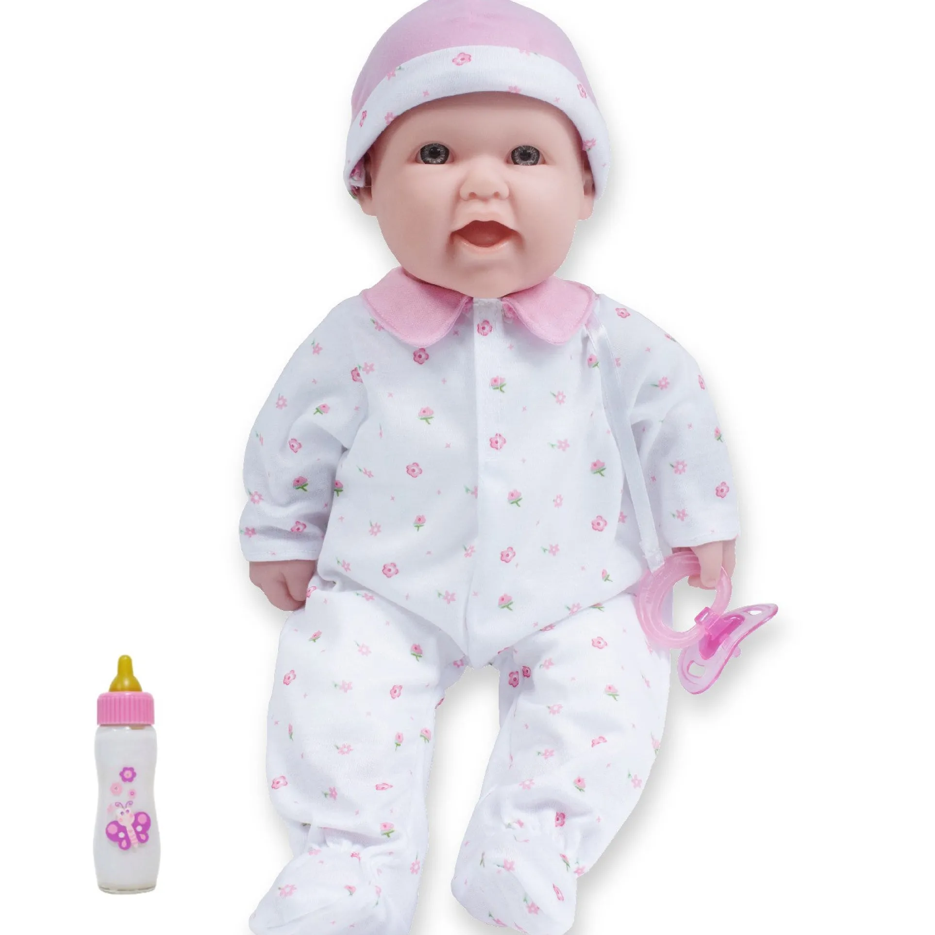 JC Toys La Baby Soft 16" - Pink Sleeper with Pacifier
