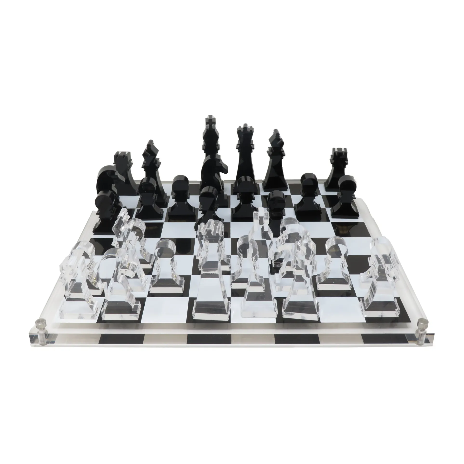 John N. Hansen Co. Classic Acrylic Chess Set - 11.75x11.75 inch Board