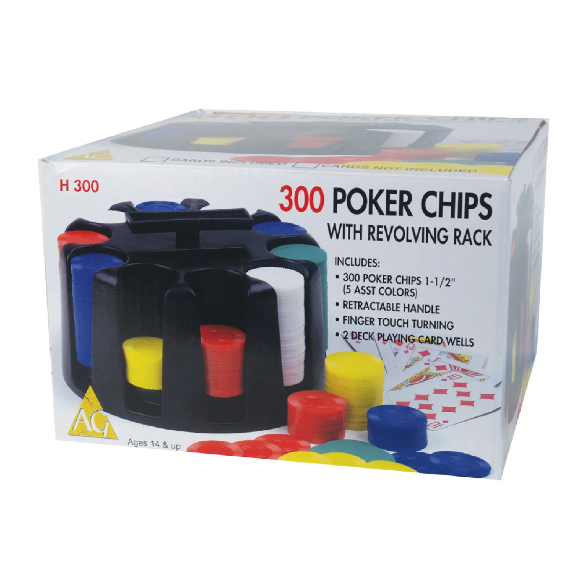 John N. Hansen Co. 300-Piece Poker Chip Set with Revolving Rack